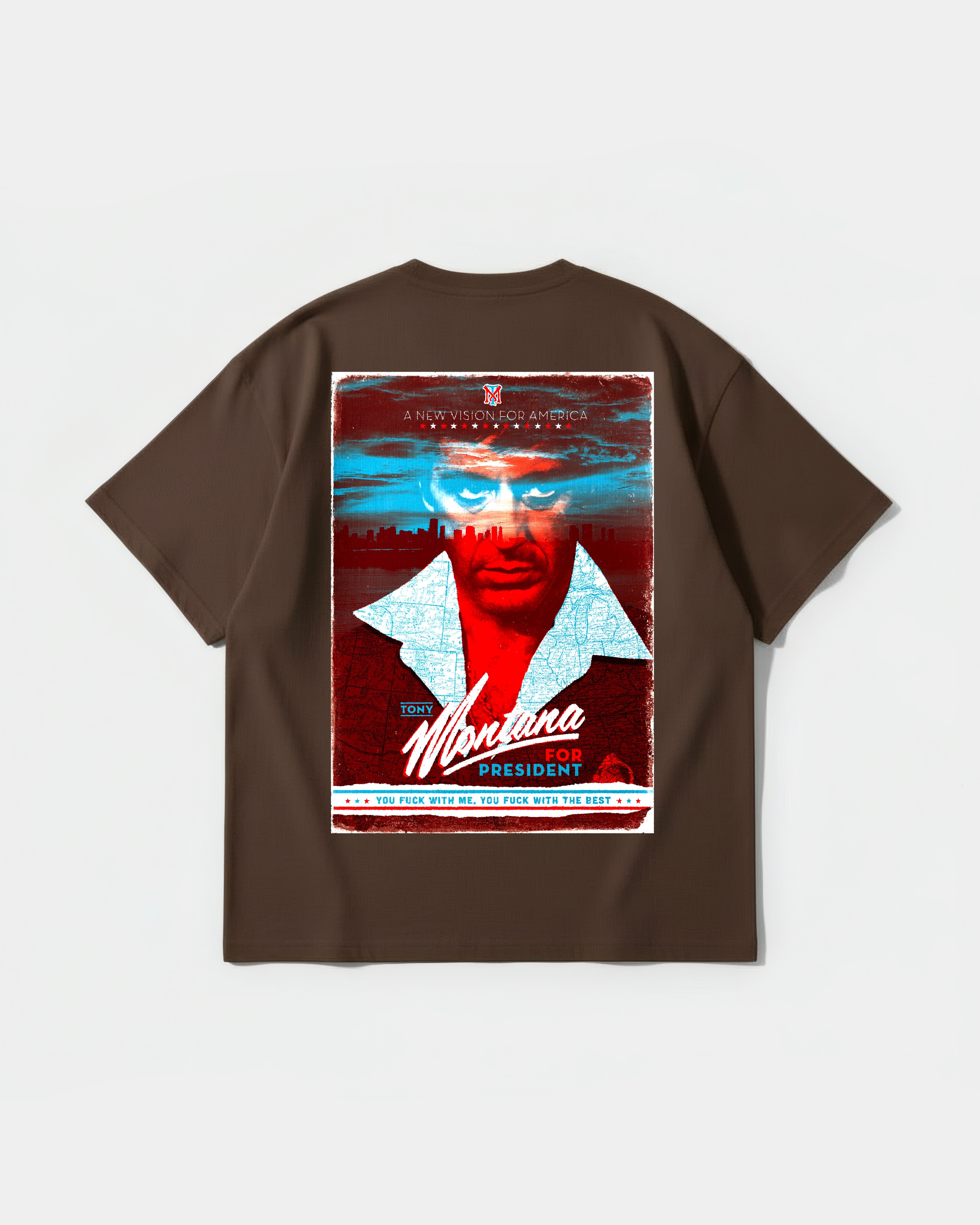 Camiseta Tony Montana Big Back Oversize Basic Marron