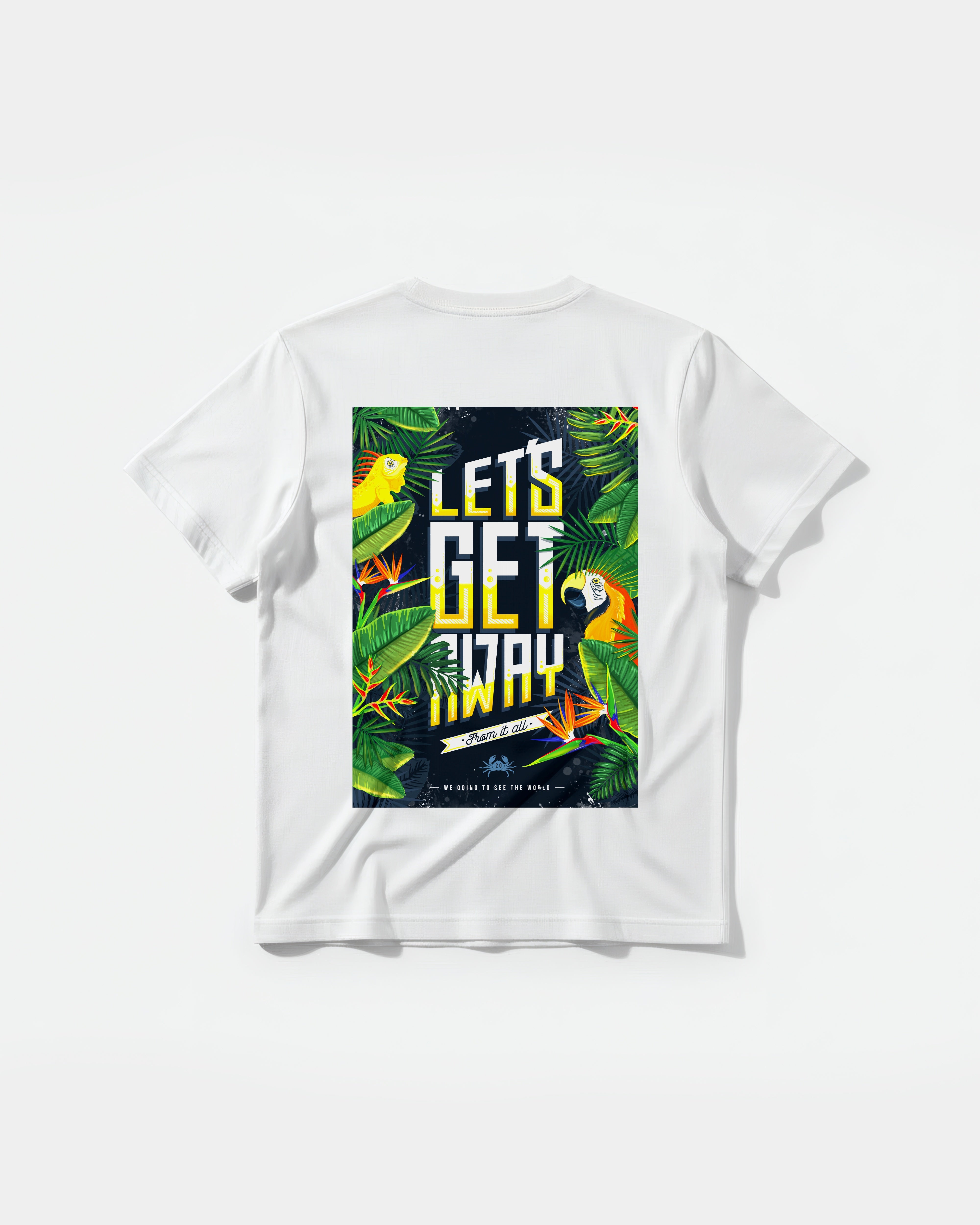 Camiseta Let S Get Away Big Back Regular Basic Blanco