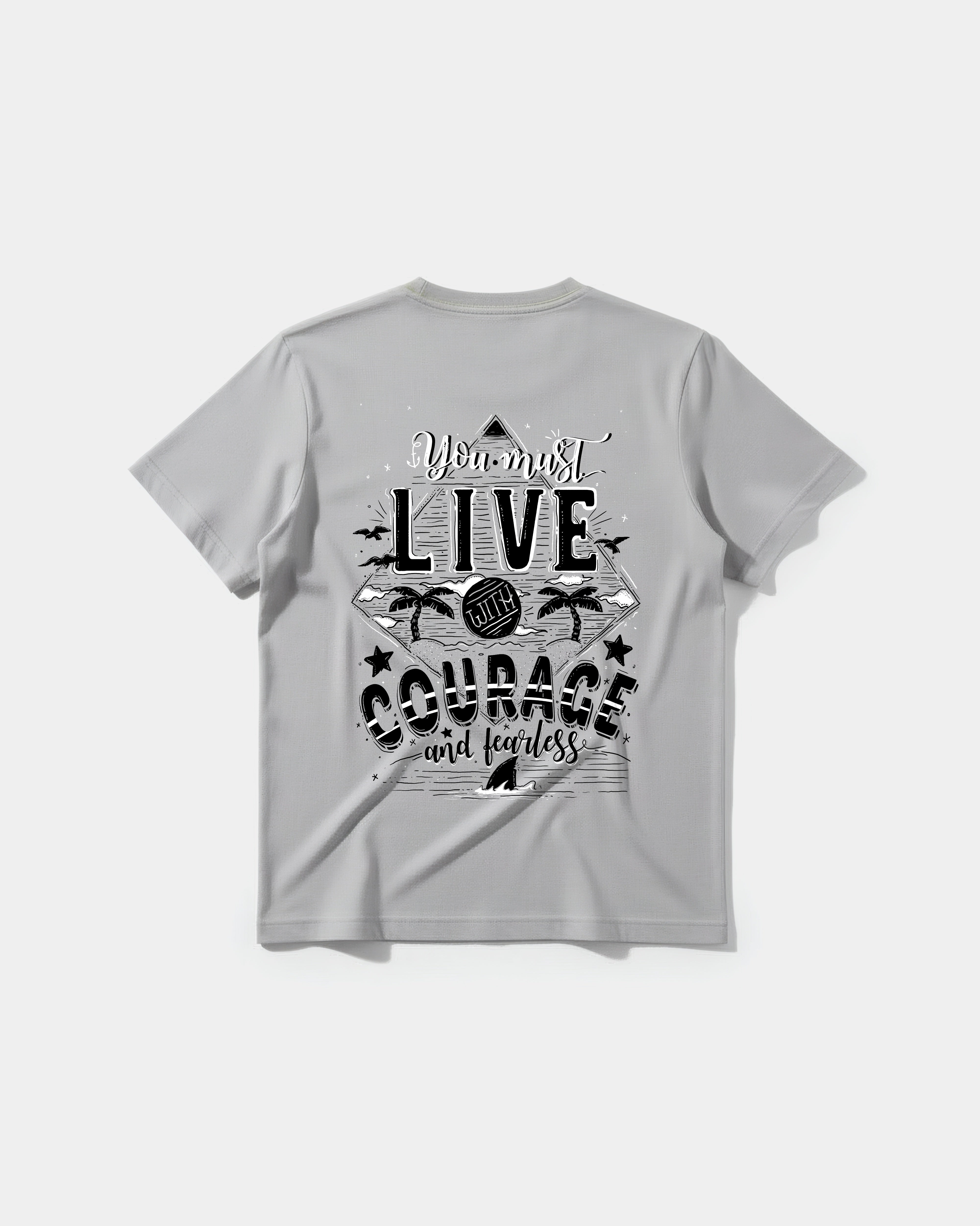 Camiseta You Must Live Big Back Regular Basic Gris