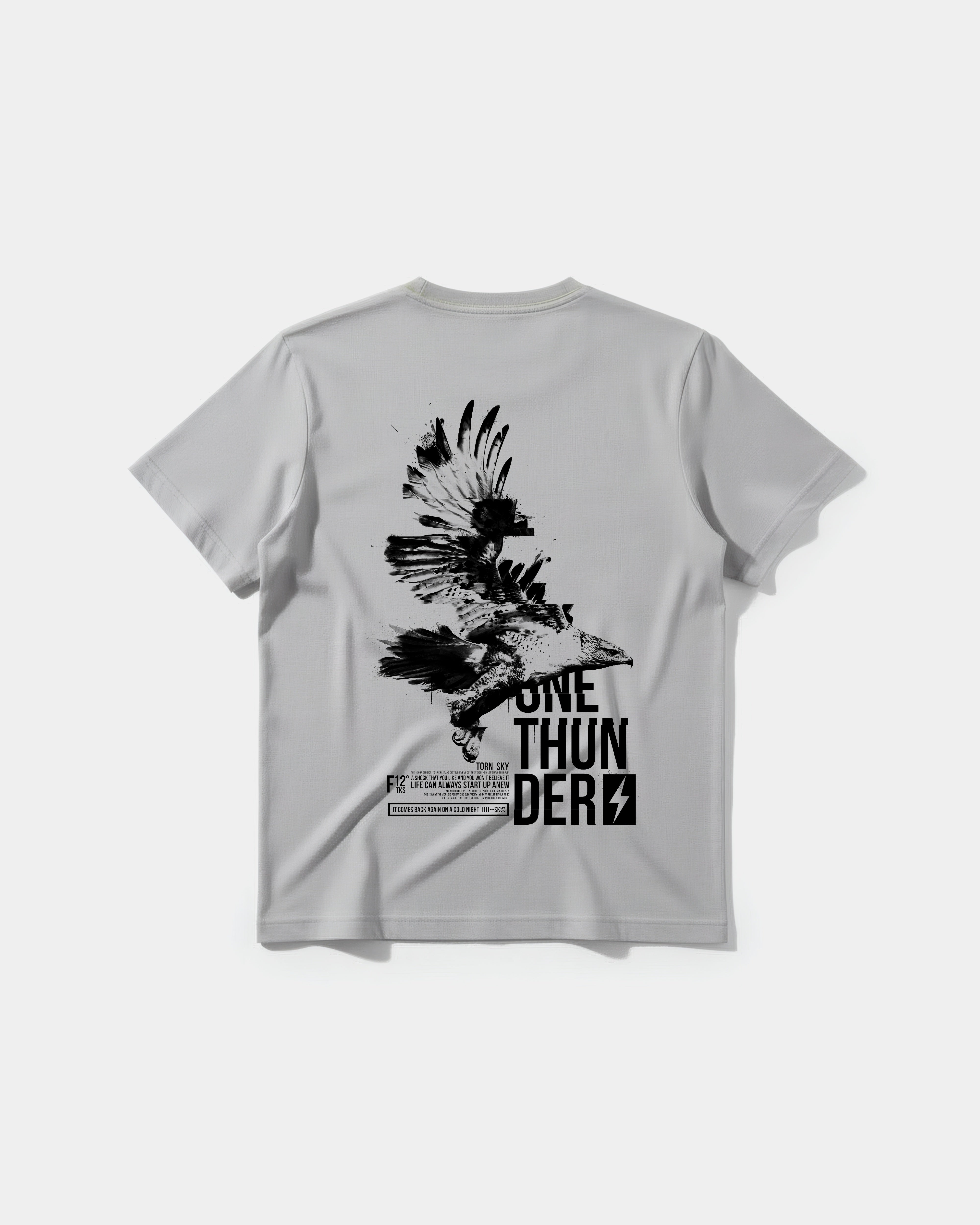 Camiseta One Thunder Big Back Regular Basic Gris