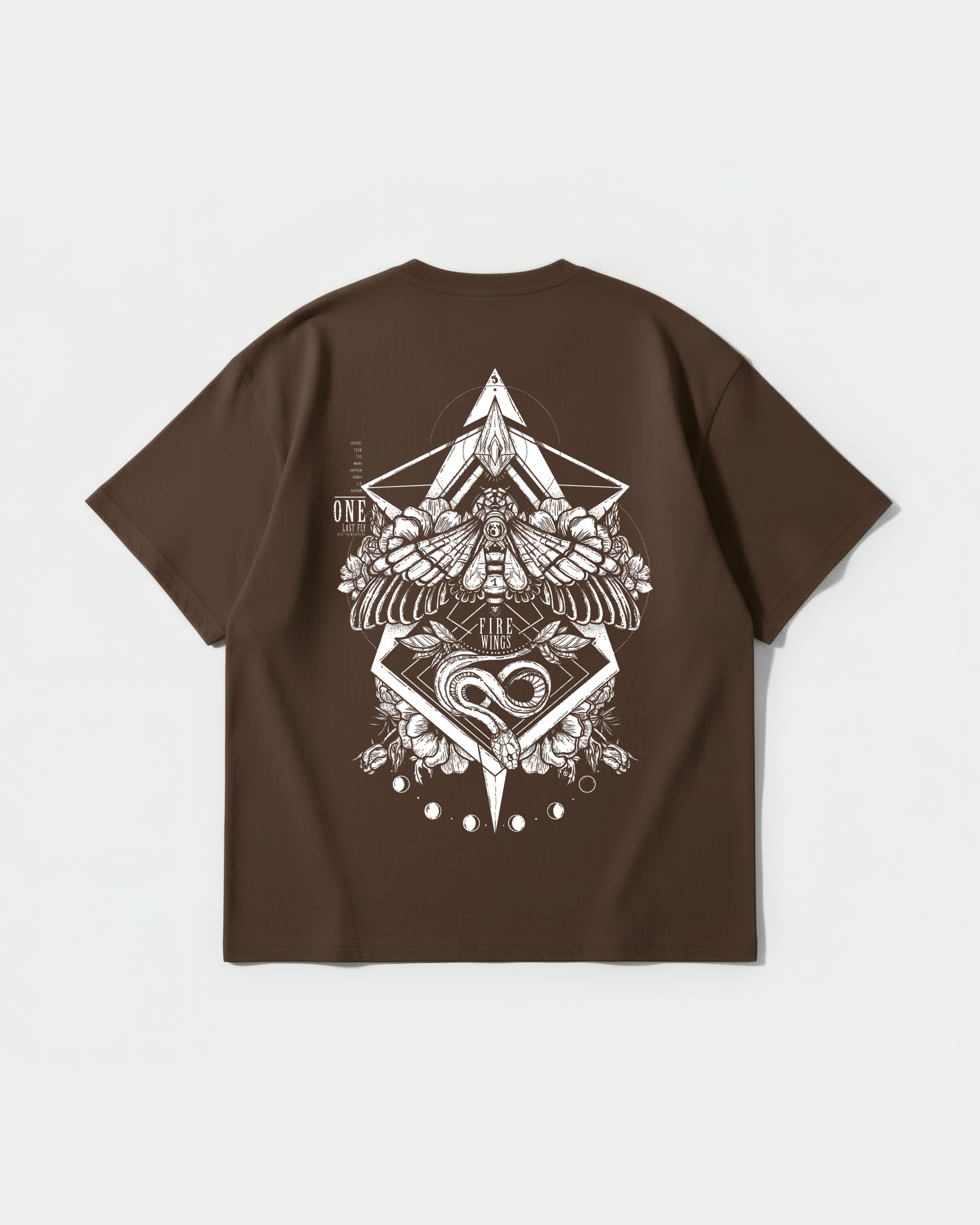 Camiseta Fire Wings Big Back Oversize Basic Marron