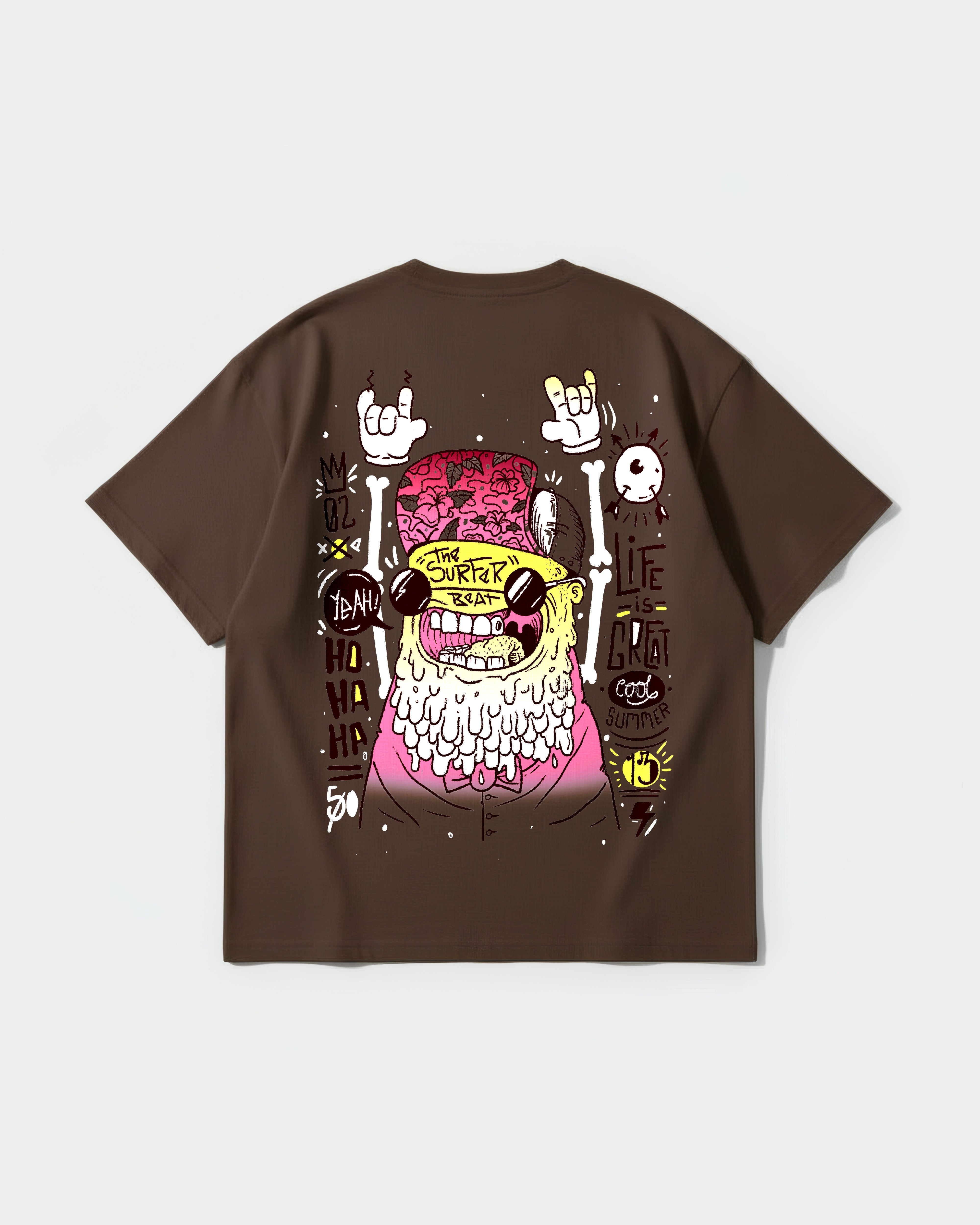 Camiseta The Surfer Beat Big Back Oversize Basic Marron