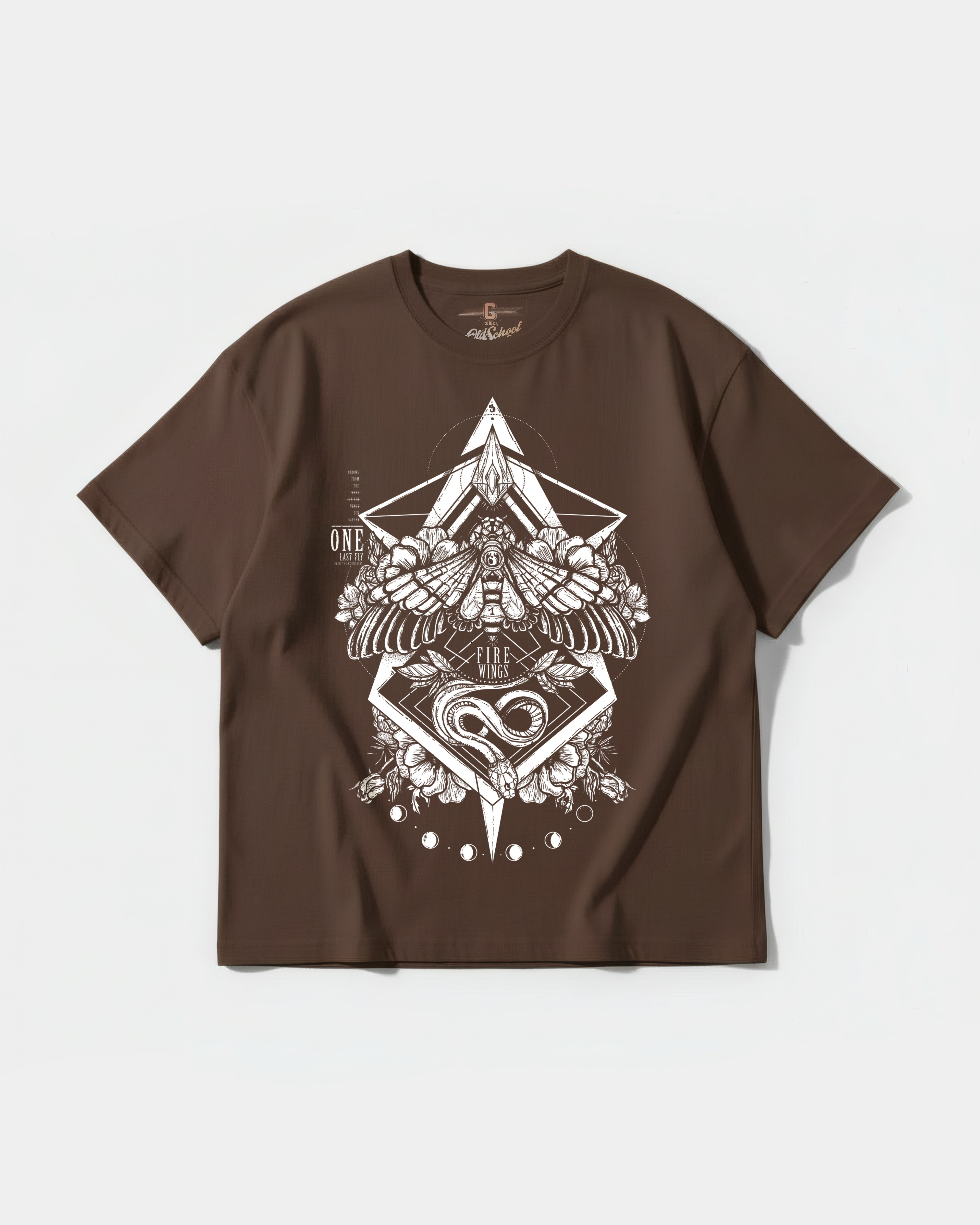 Camiseta Fire Wings Big Front Oversize Basic Marron