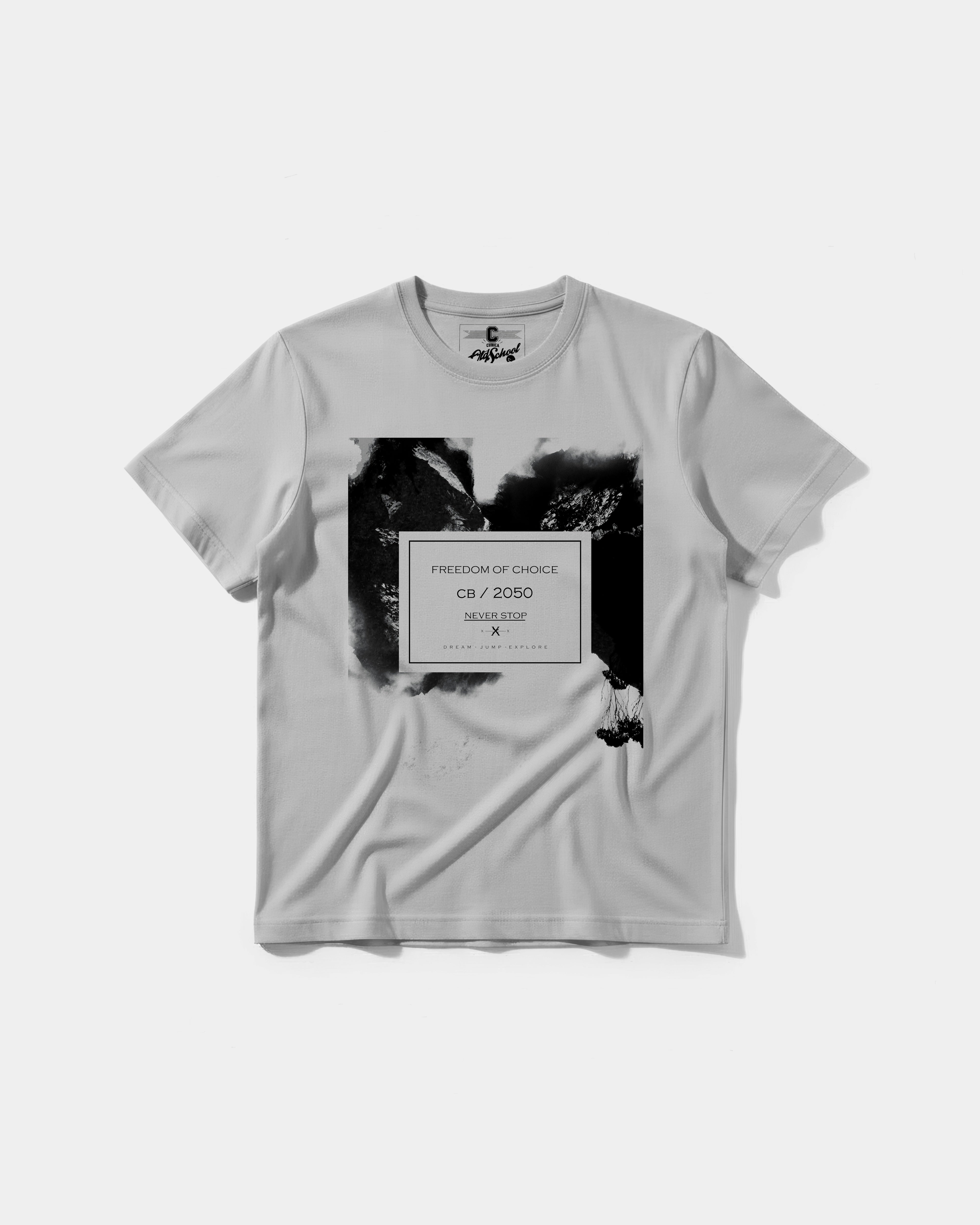 Camiseta Freedom Of Choice Big Front Regular Basic Gris