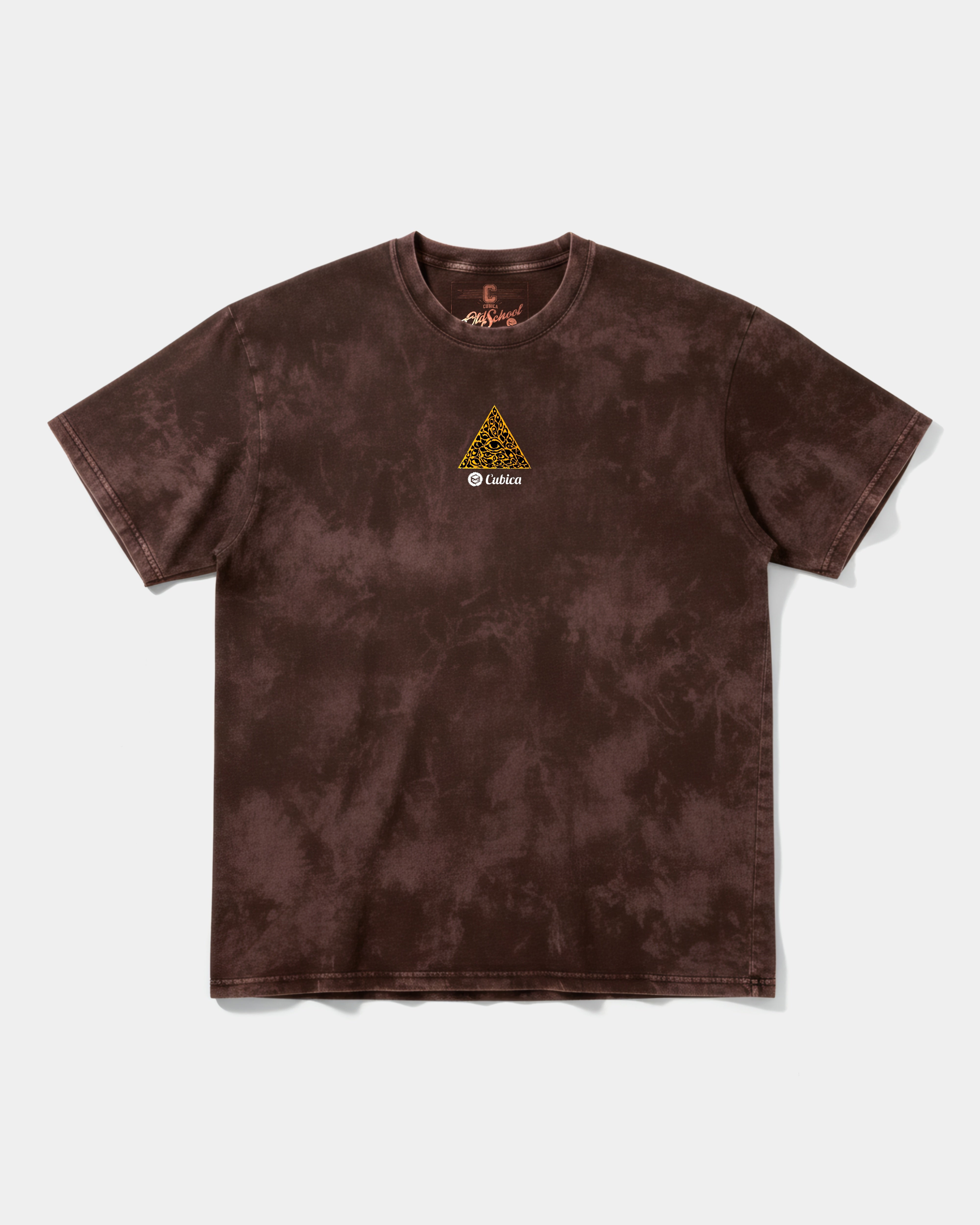 Camiseta Cubica Iluminati Pocket Front Oversize Acid Marron