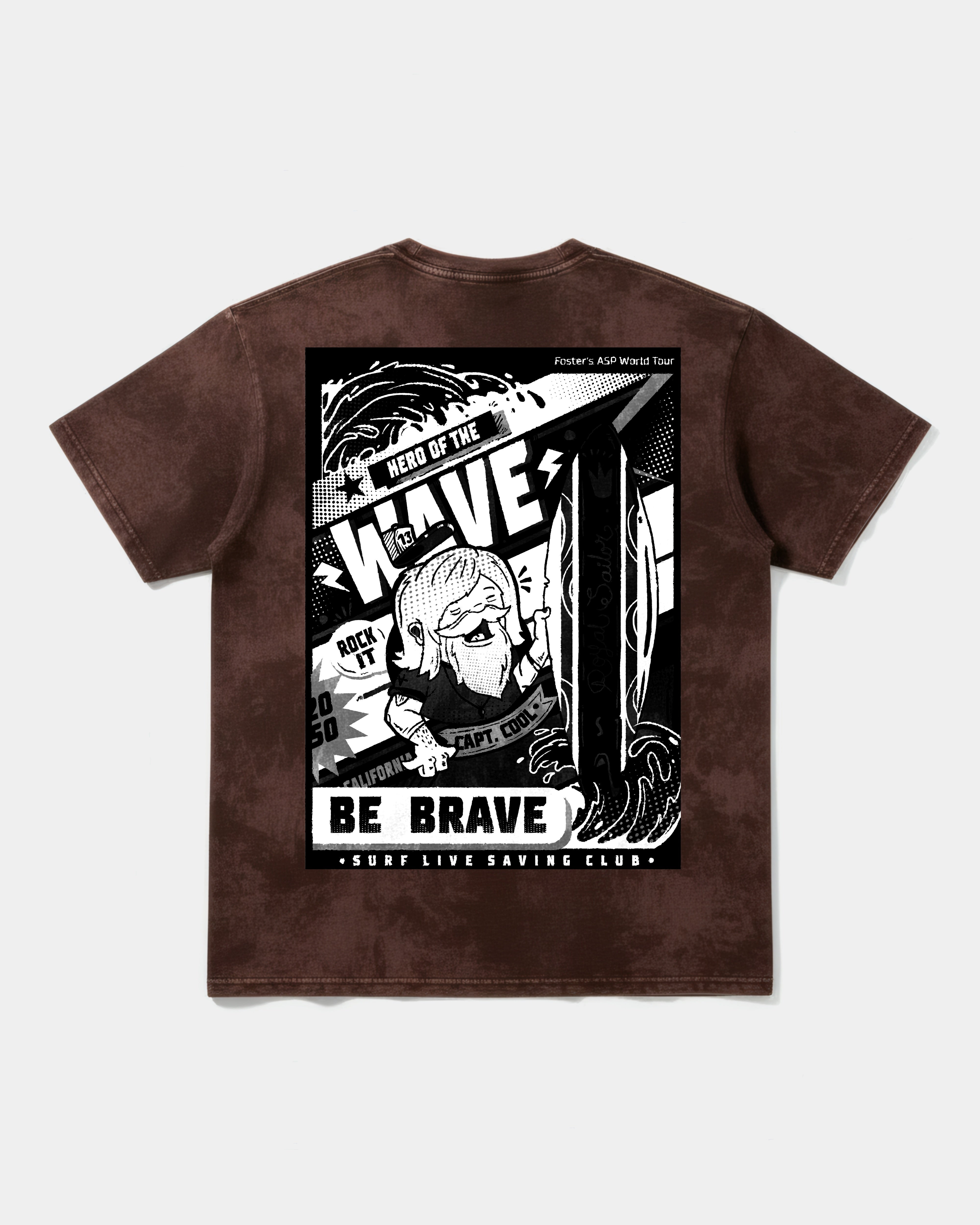 Camiseta Hero Of The Wave Big Back Oversize Acid Marron