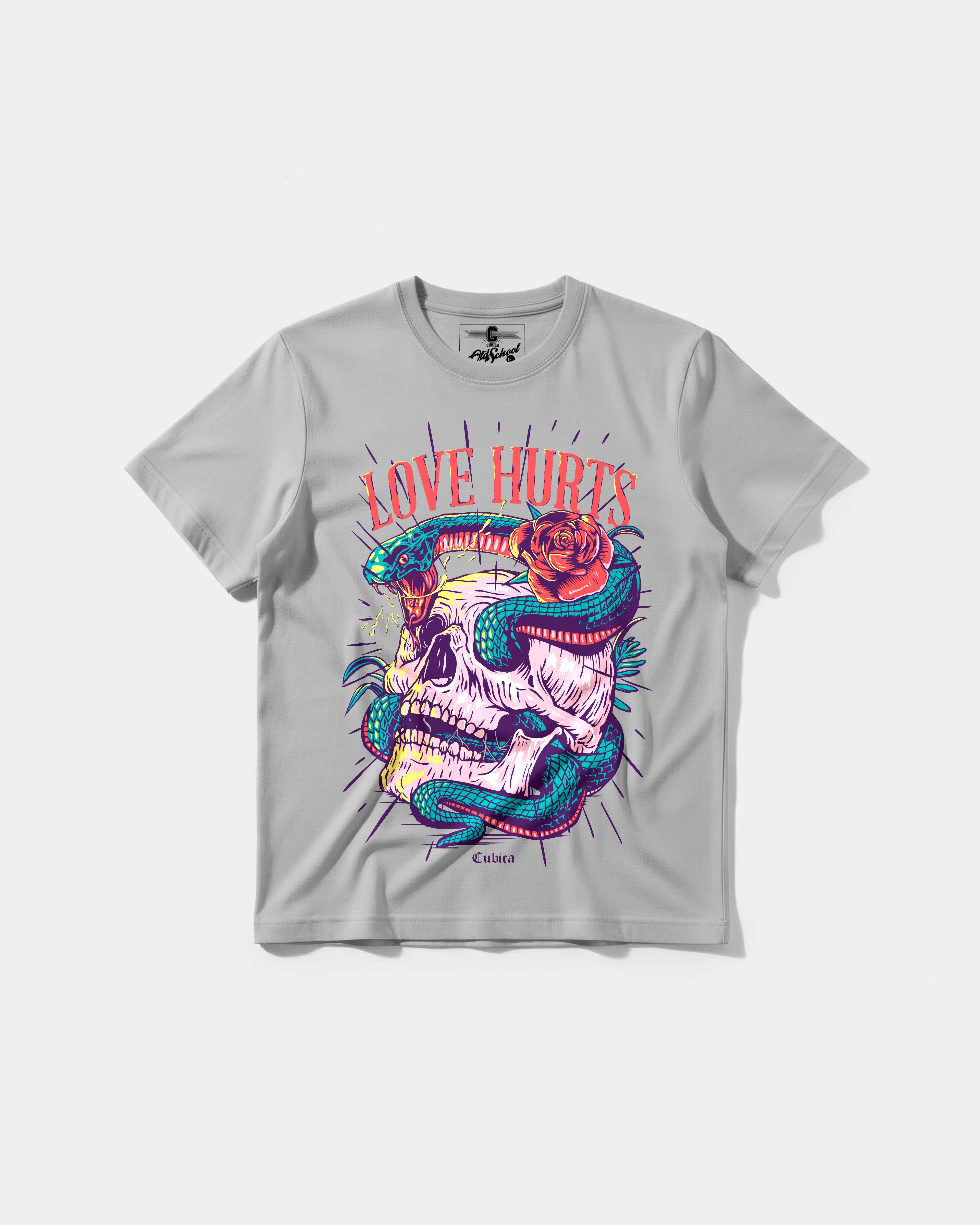 Camiseta Cubica Love Hurts Big Regular Gris