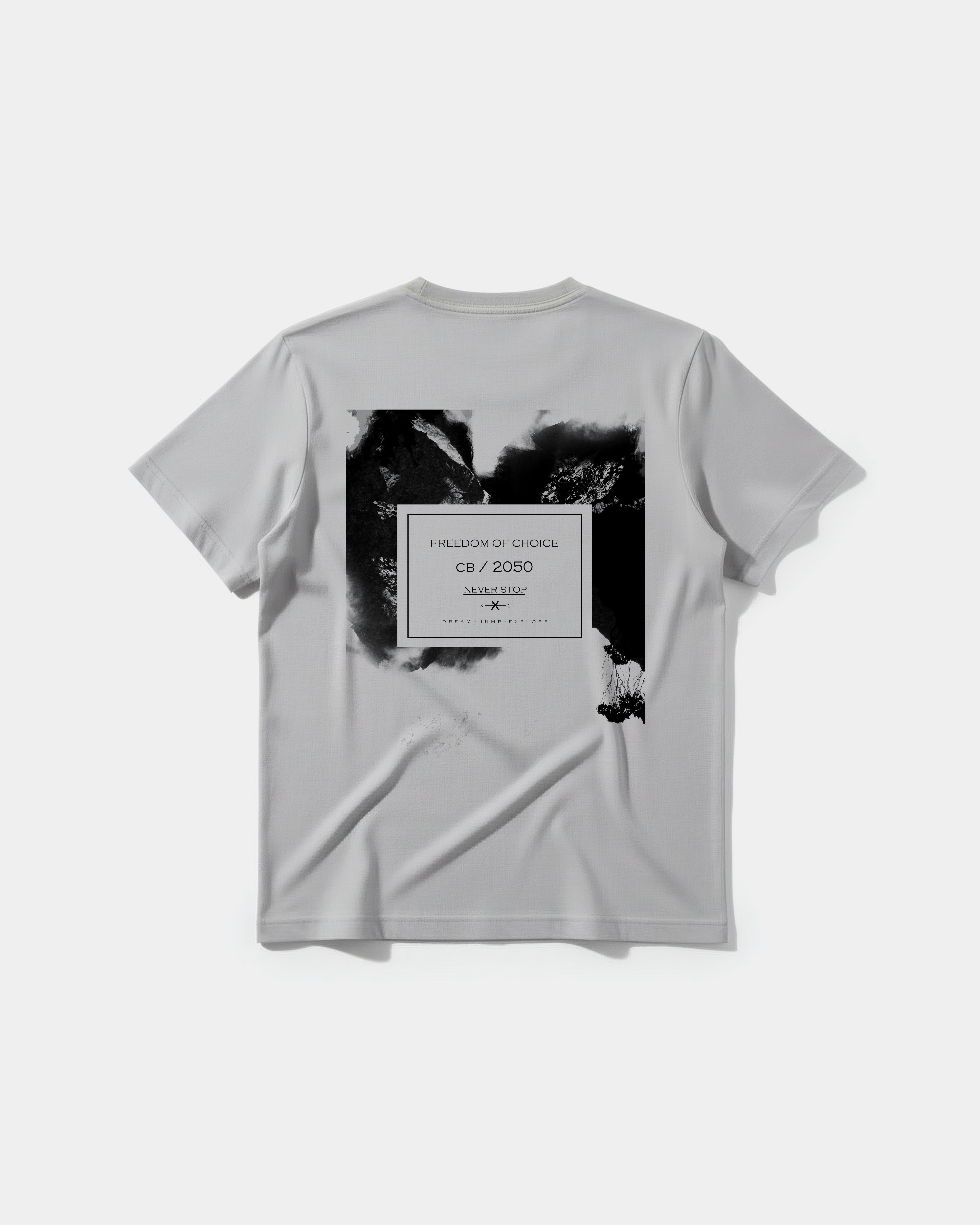 Camiseta Freedom Of Choice Big Back Regular Basic Gris