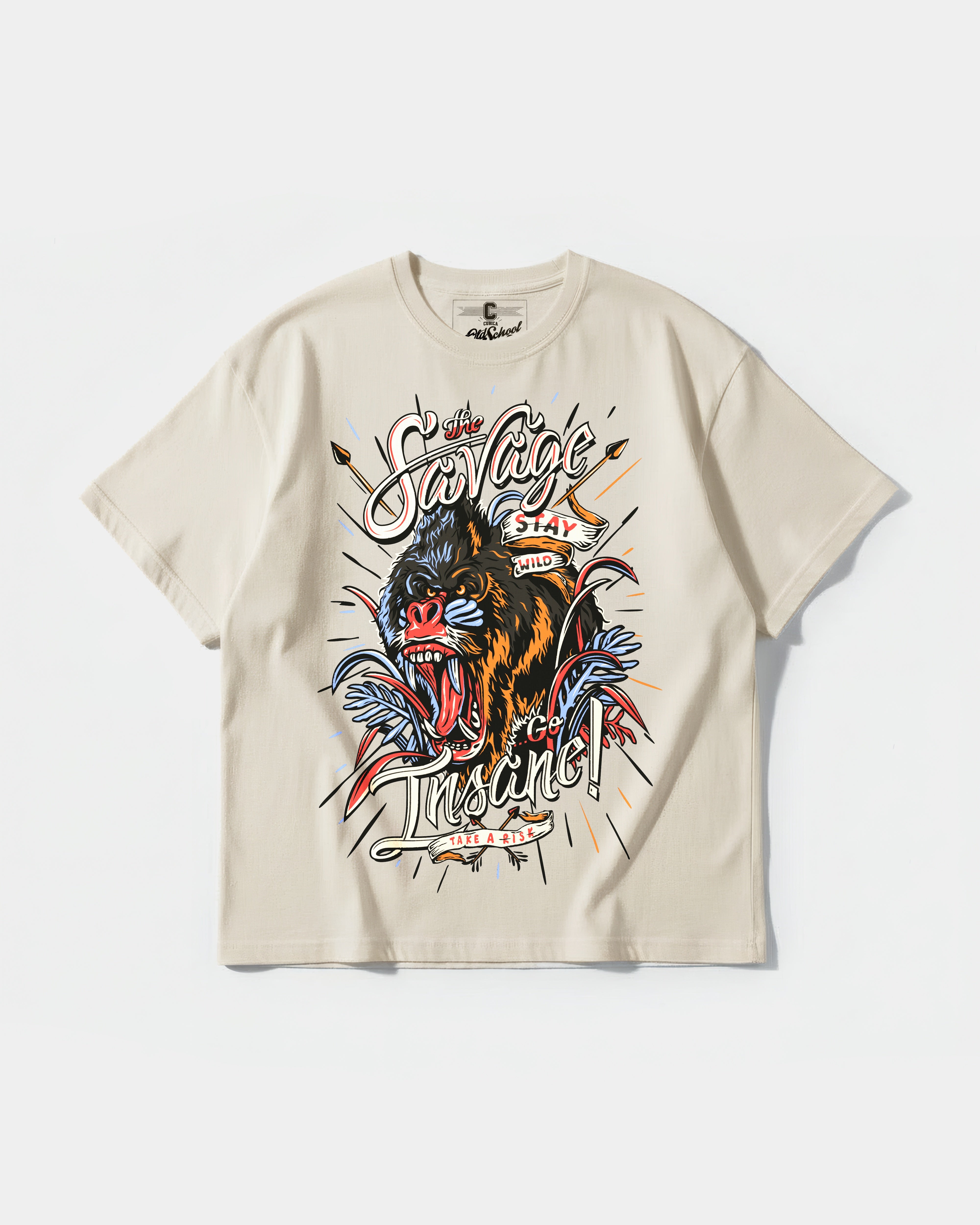Camiseta The Savage Big Front Oversize Basic Beige