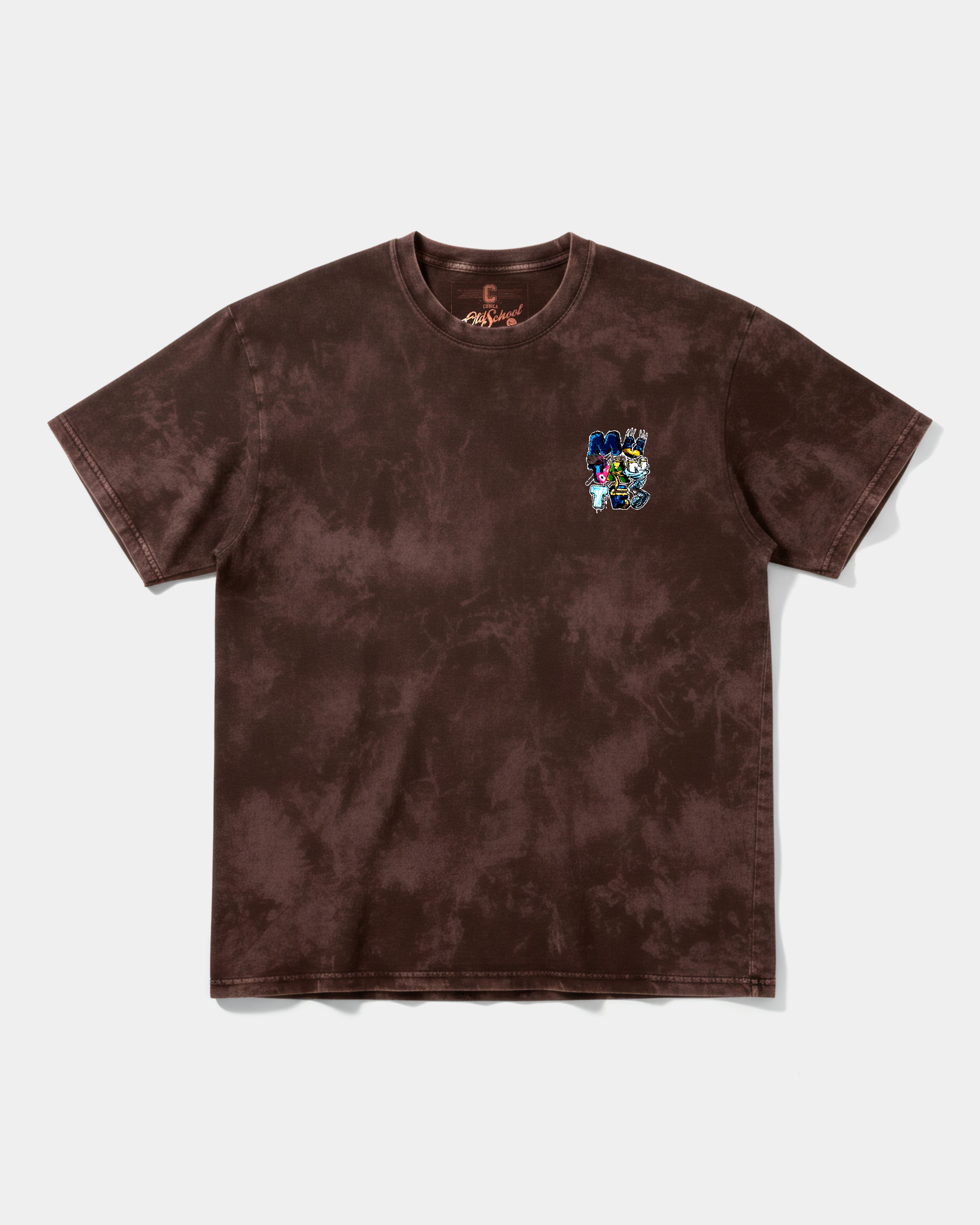 Camiseta Mutantes Pocket Front Oversize Acid Marron