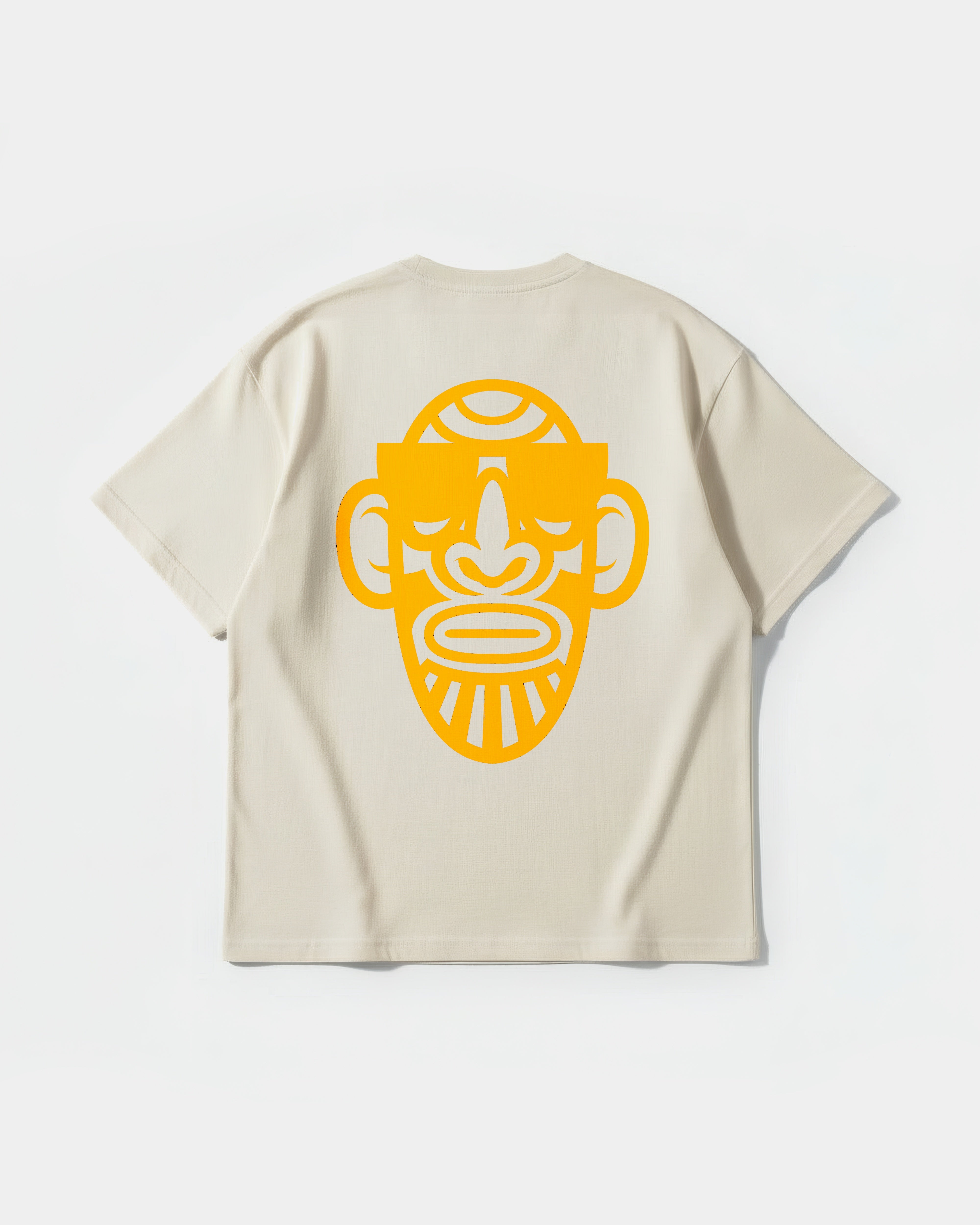 Camiseta Icono Africano Big Back Oversize Basic Beige