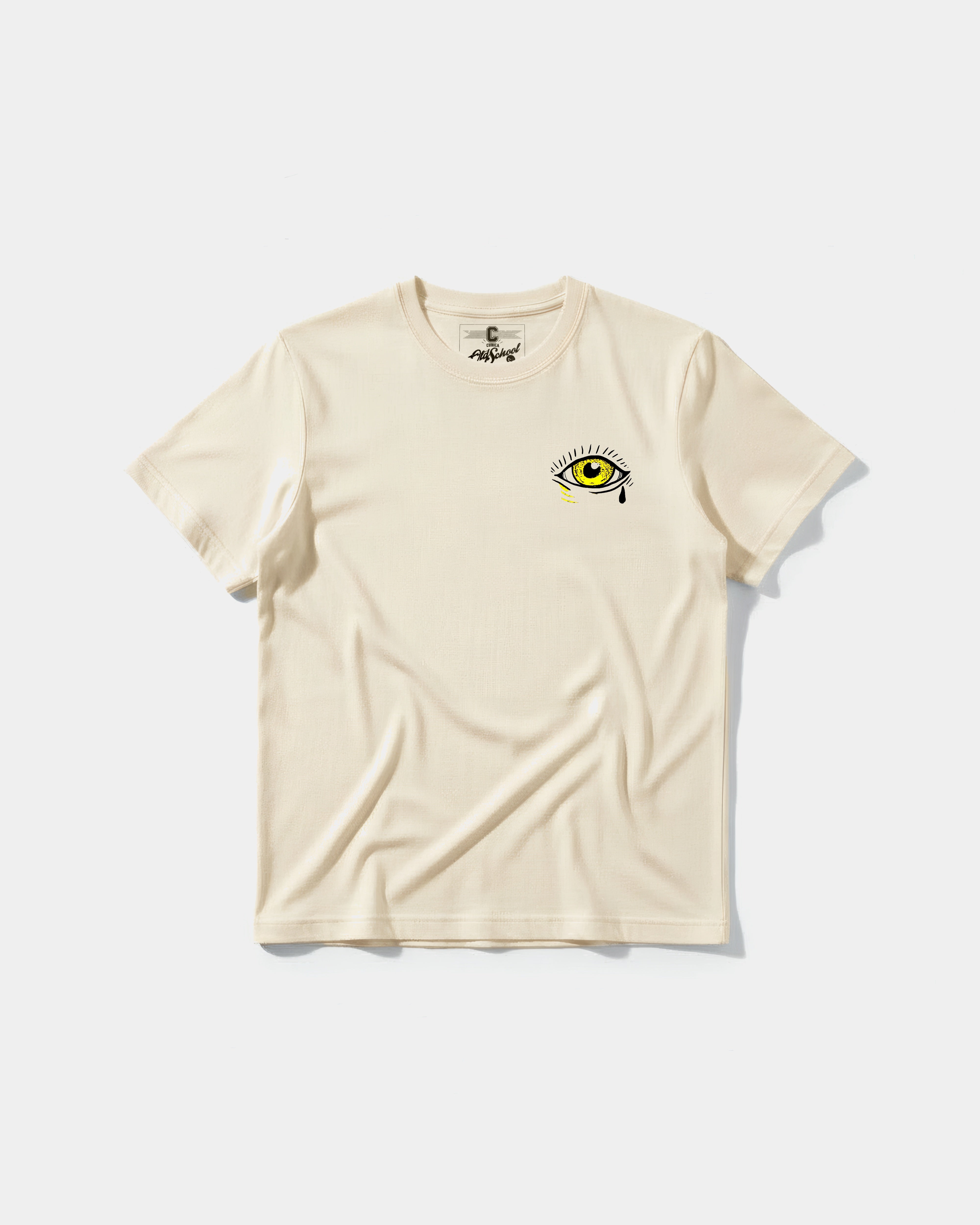 Camiseta Ojo Pocket Front Regular Basic Beige