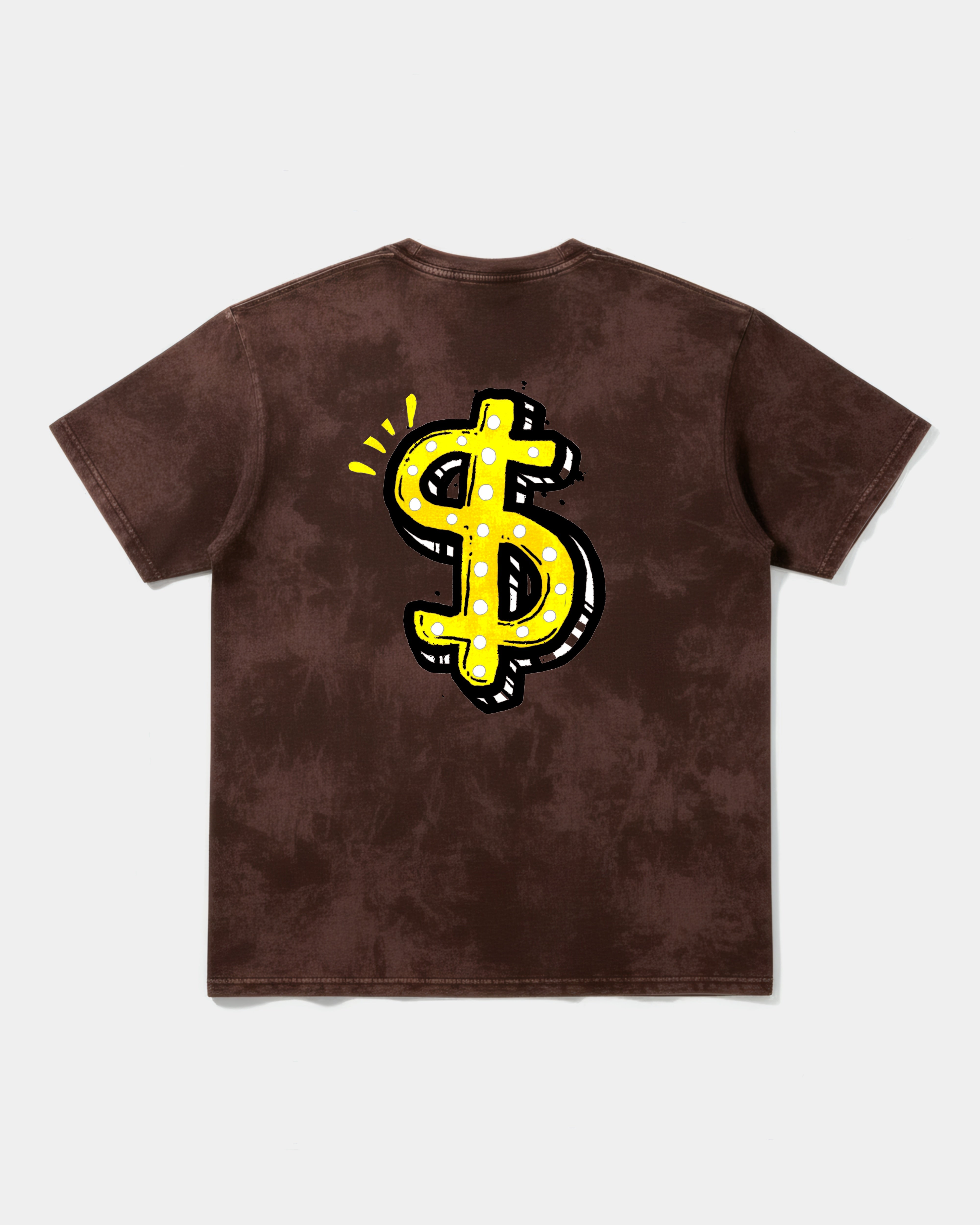 Camiseta Money Money Big Back Oversize Acid Marron