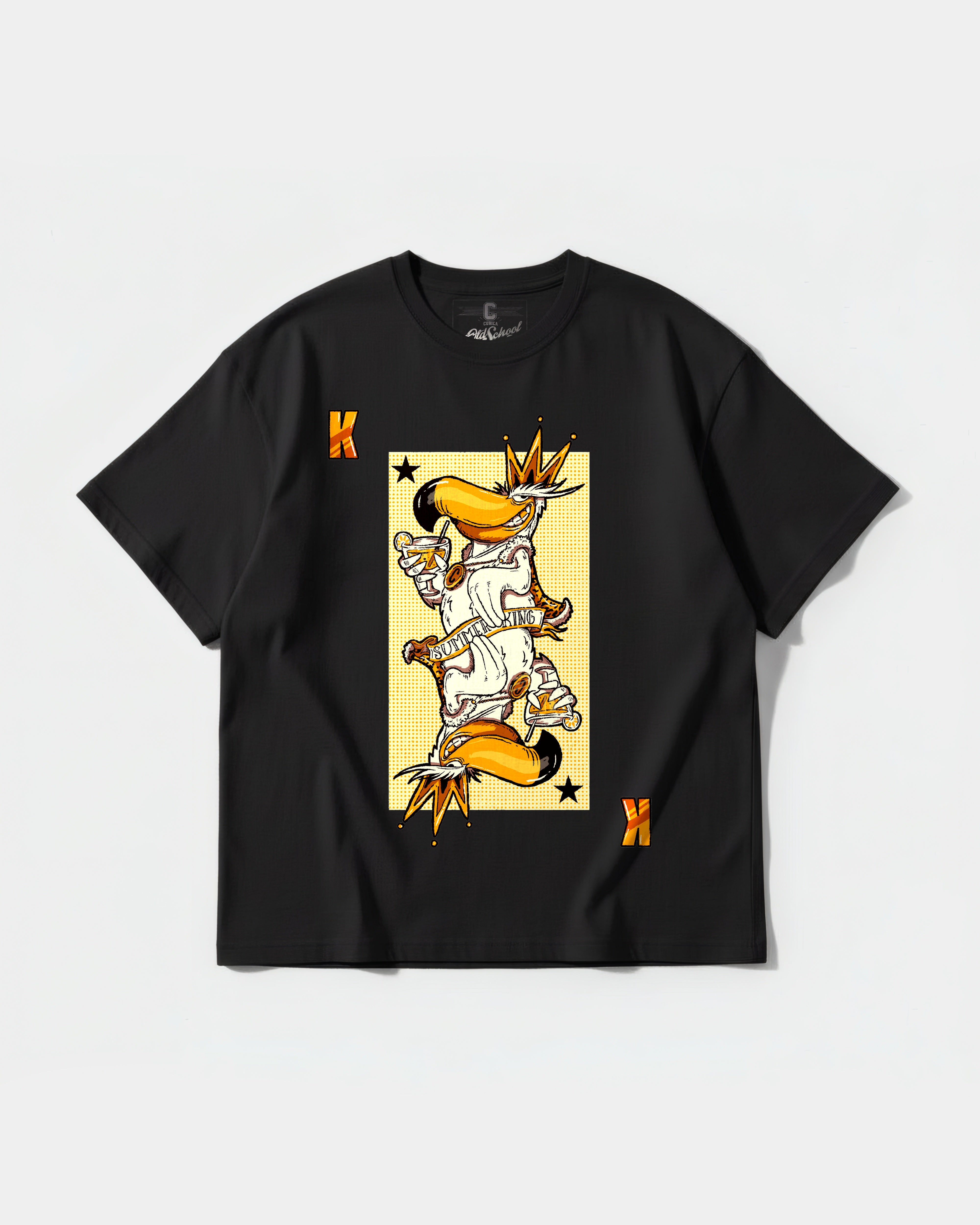Camiseta King S Cocktail Big Front Oversize Basic Negro