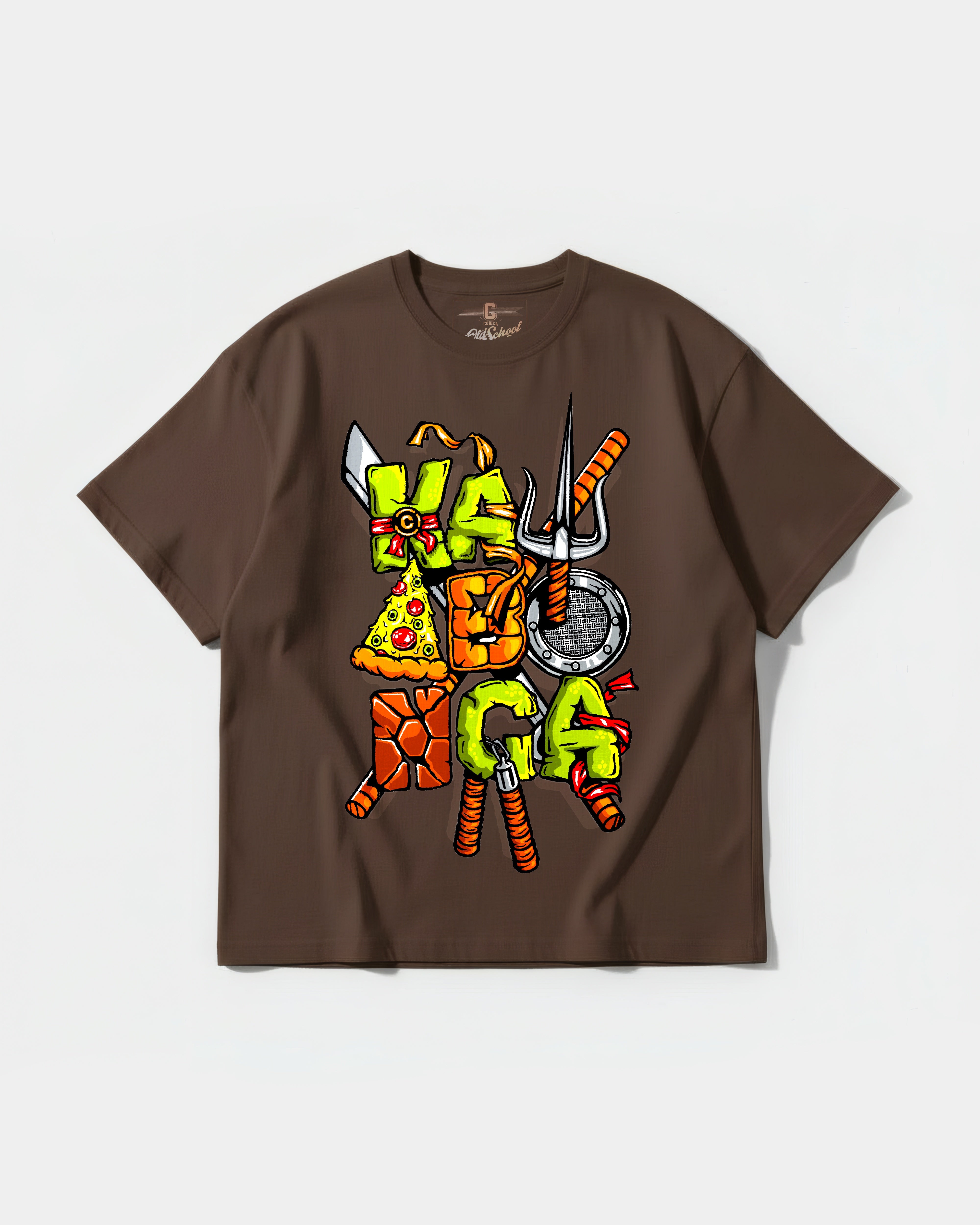 Camiseta Kawabonga Big Front Oversize Basic Marron