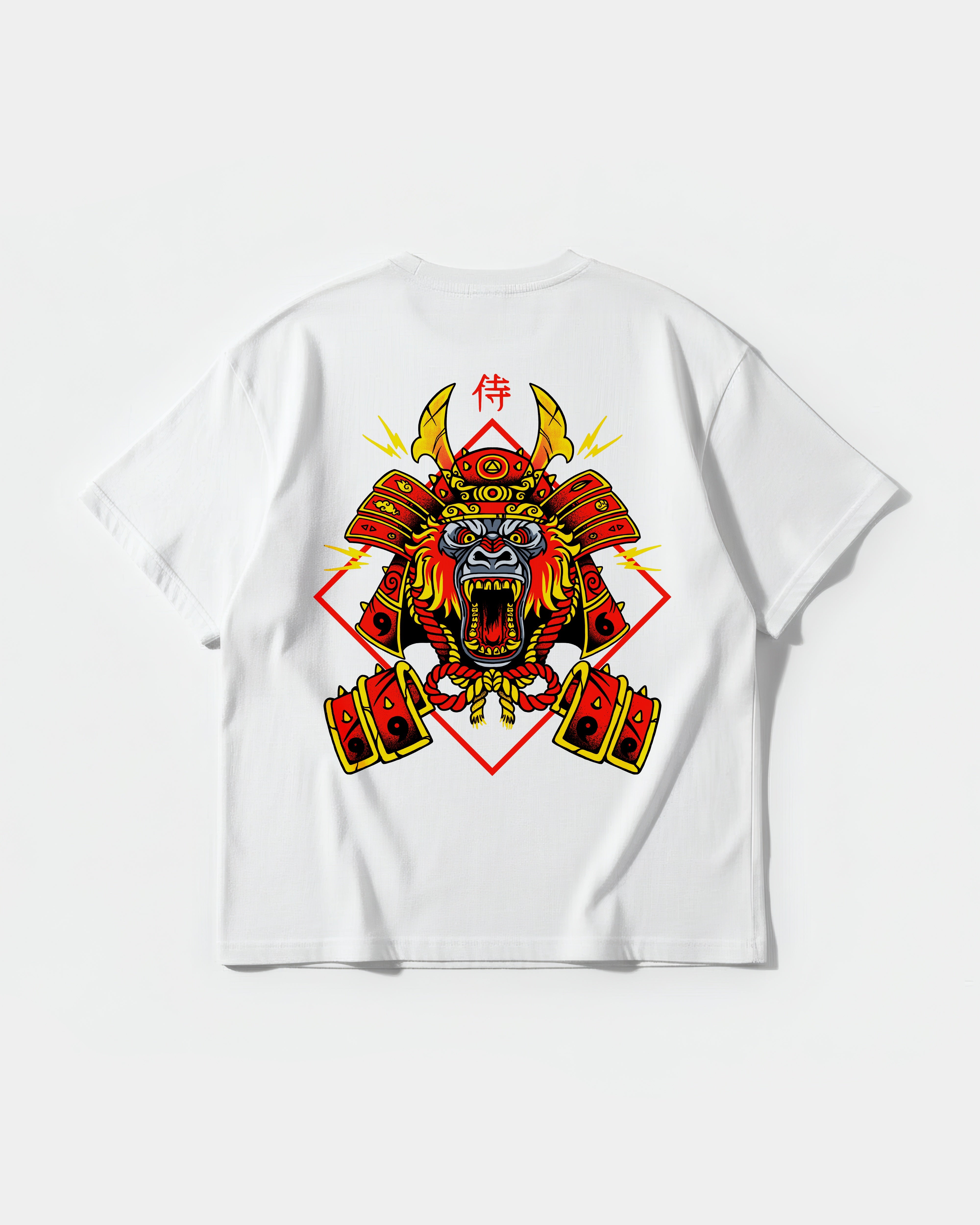Camiseta Gorilla Samurai Pocket Front Oversize Basic Blanco