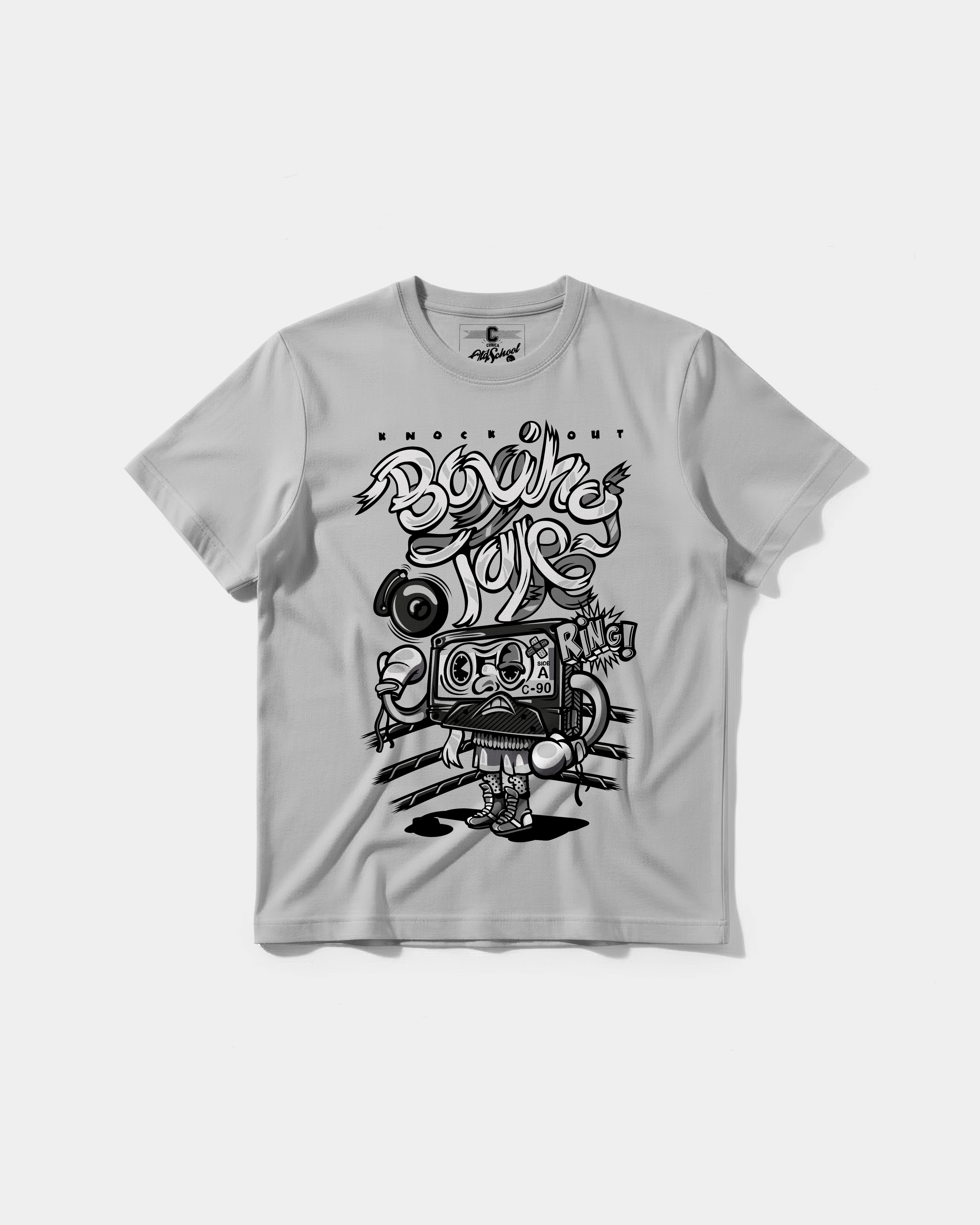 Camiseta Knockout Big Front Regular Basic Gris