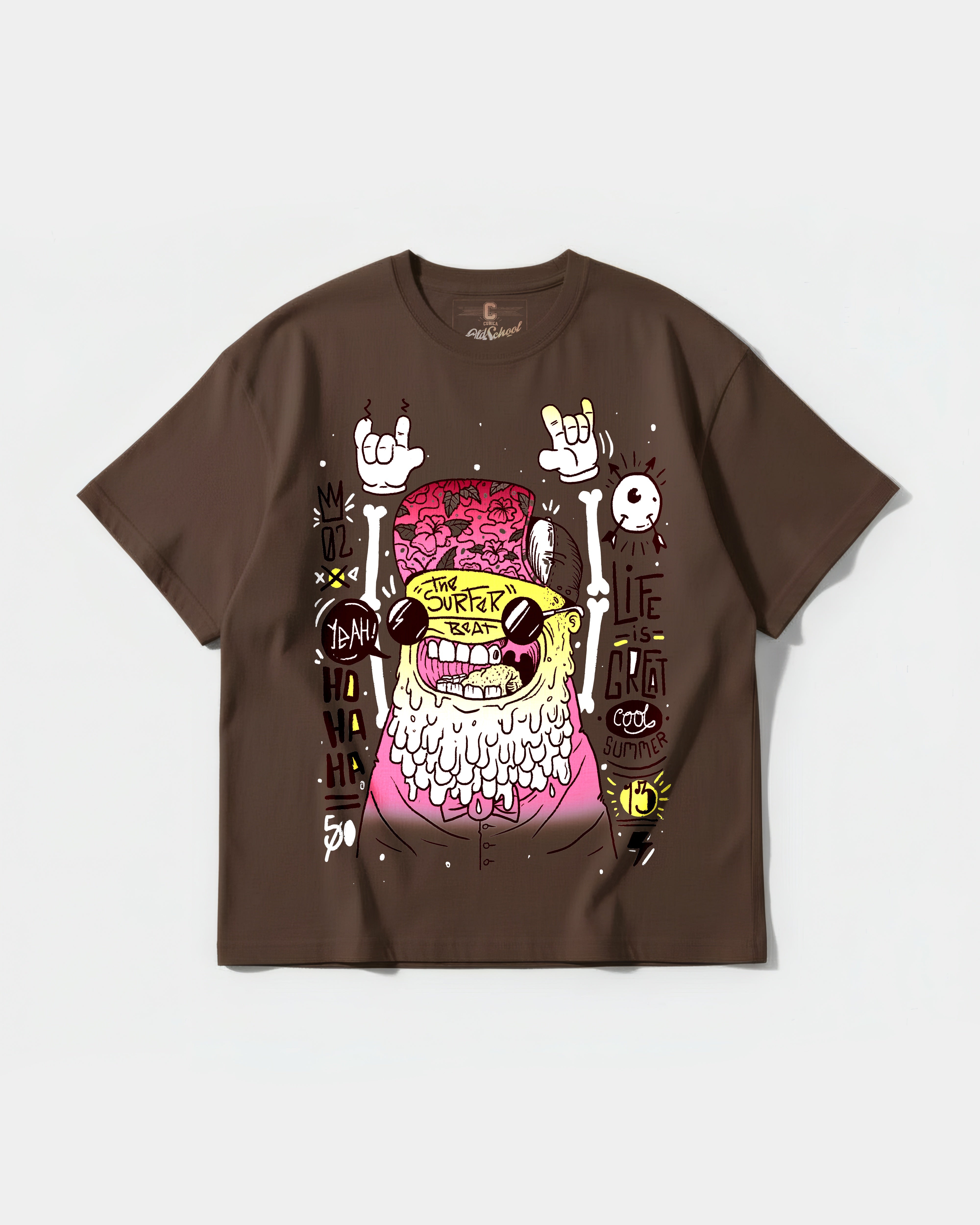 Camiseta The Surfer Beat Big Front Oversize Basic Marron