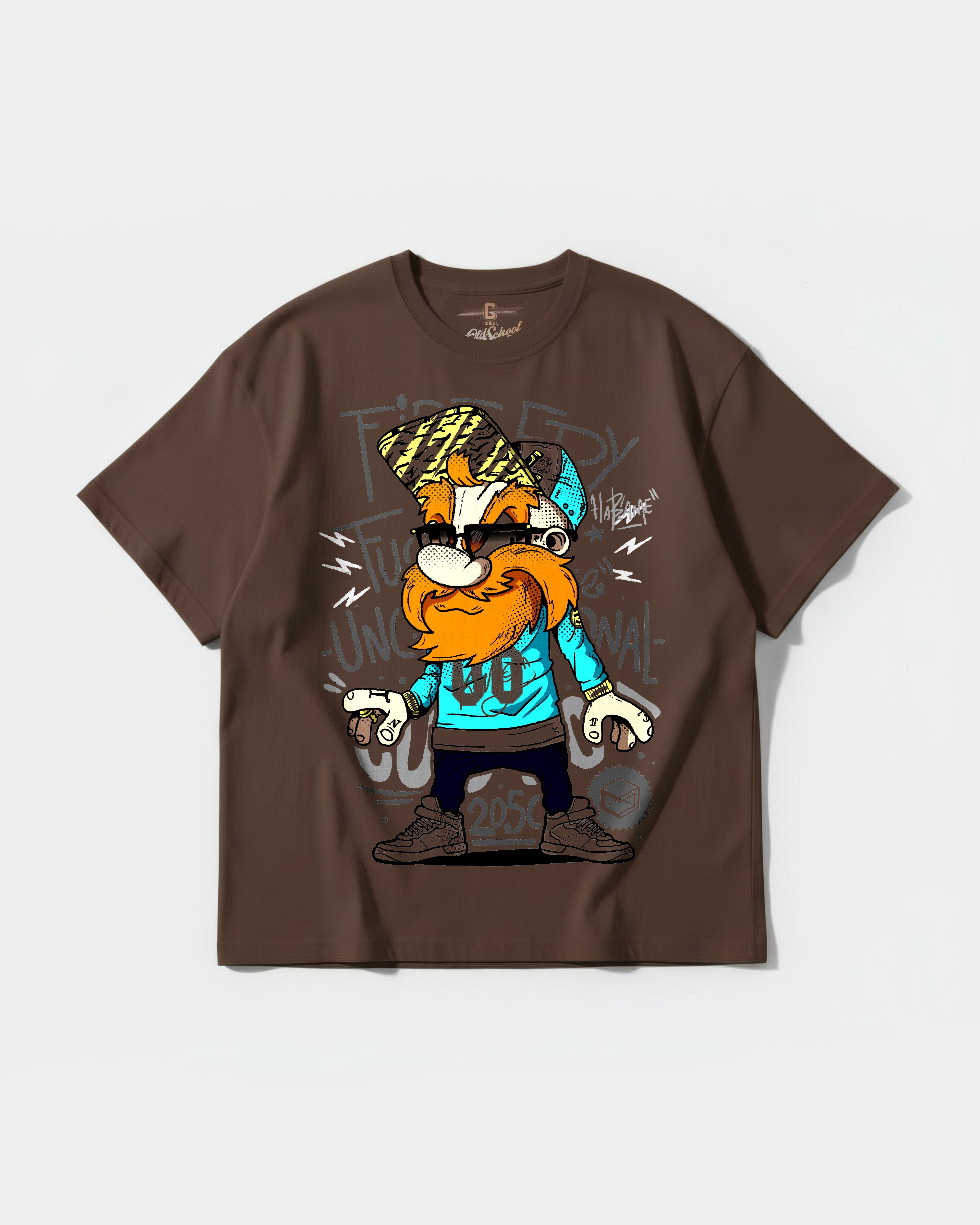 Camiseta Tio Sam White Big Front Oversize Basic Marron