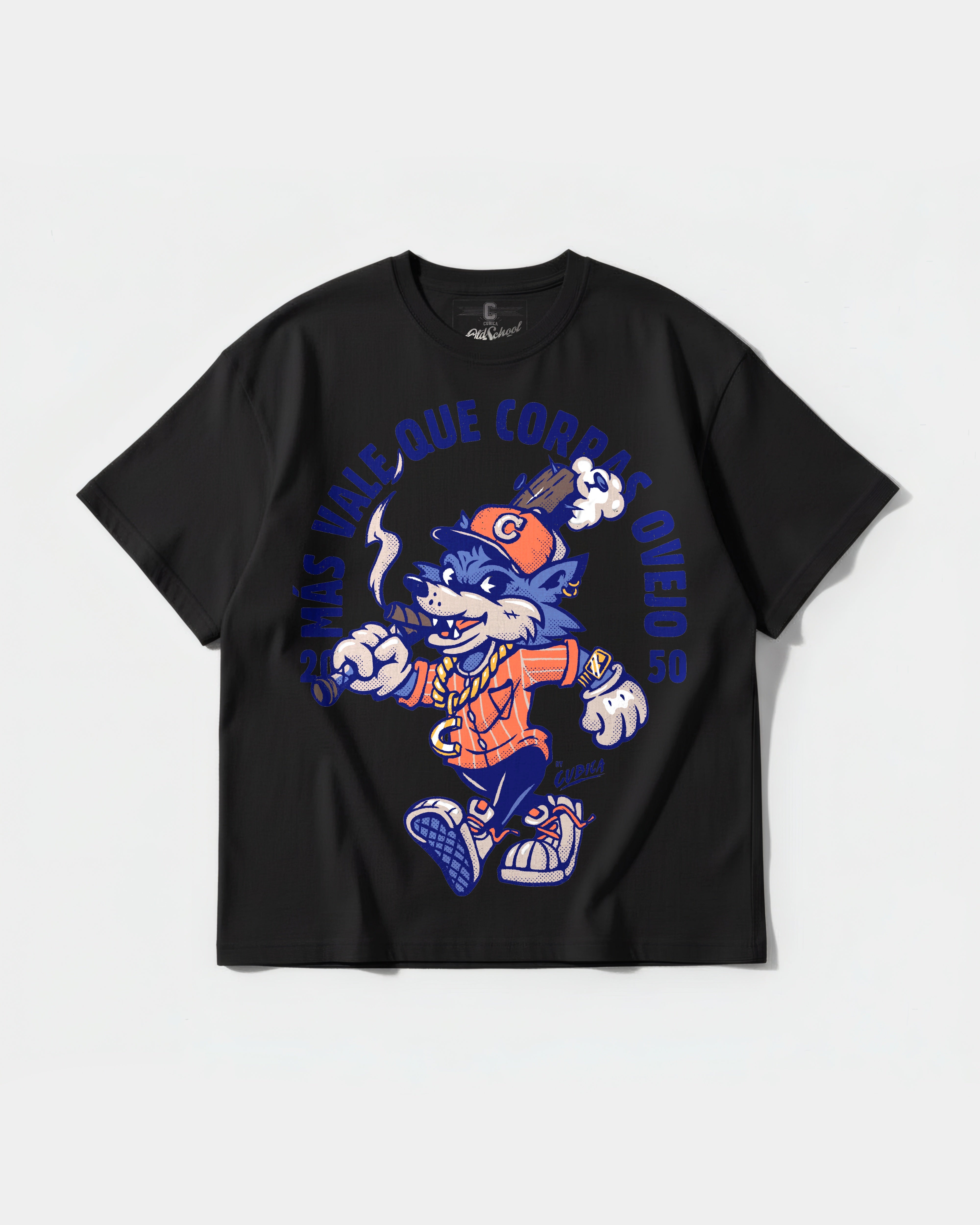 Camiseta Mas Vale Que Corras Big Front Oversize Basic Negro