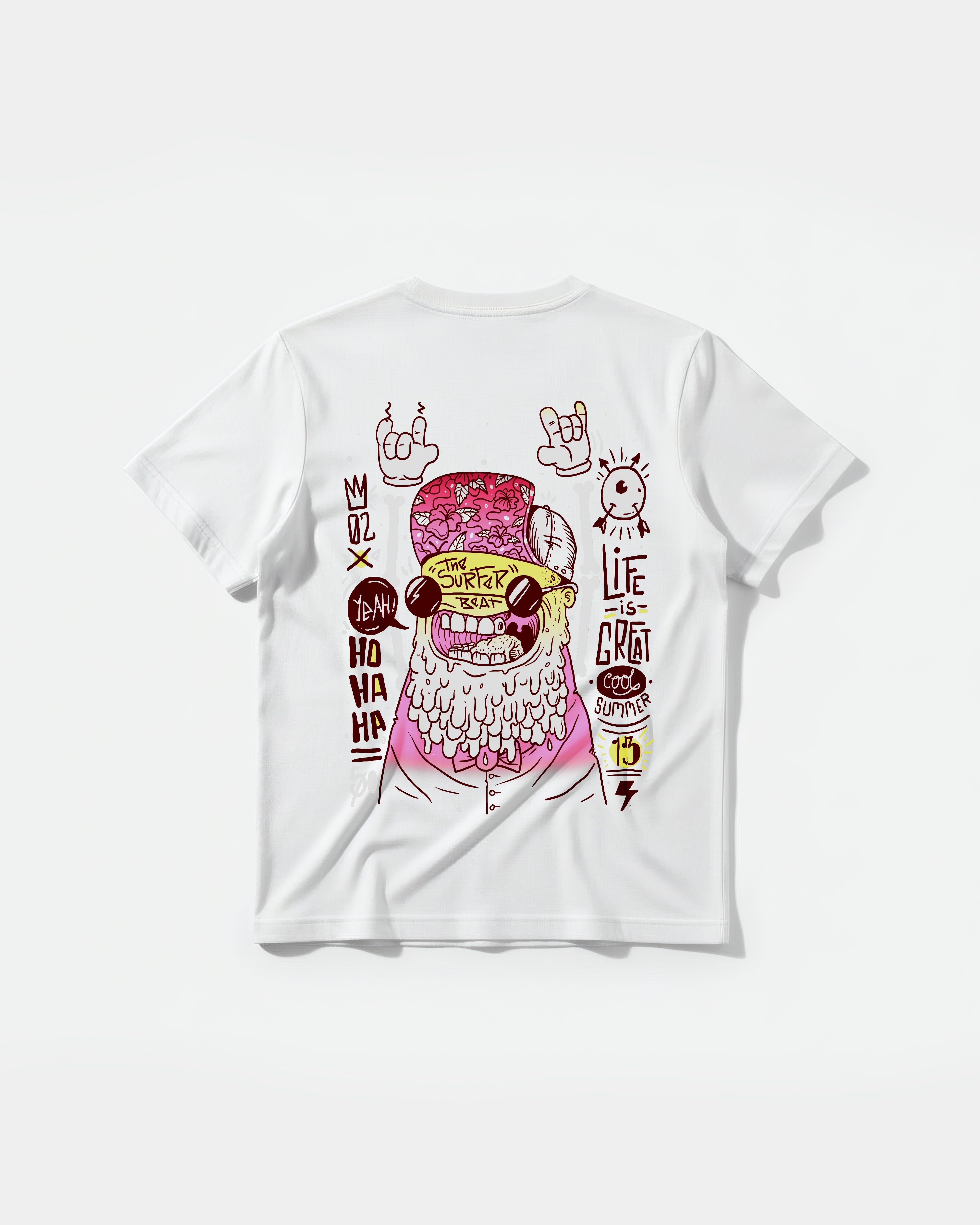 Camiseta The Surfer Beat Big Back Regular Basic Blanco