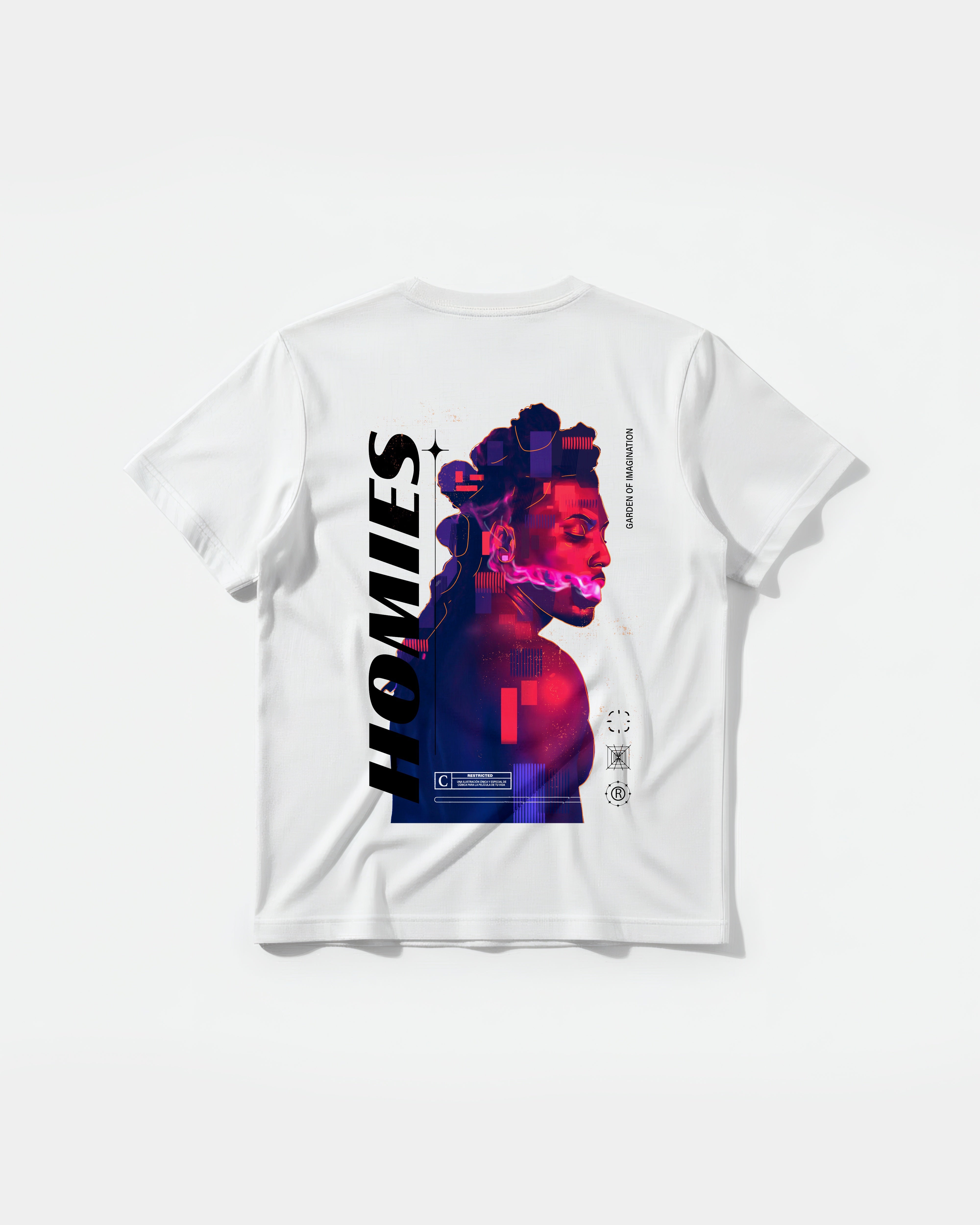 Camiseta Homies White Big Back Regular Basic Blanco