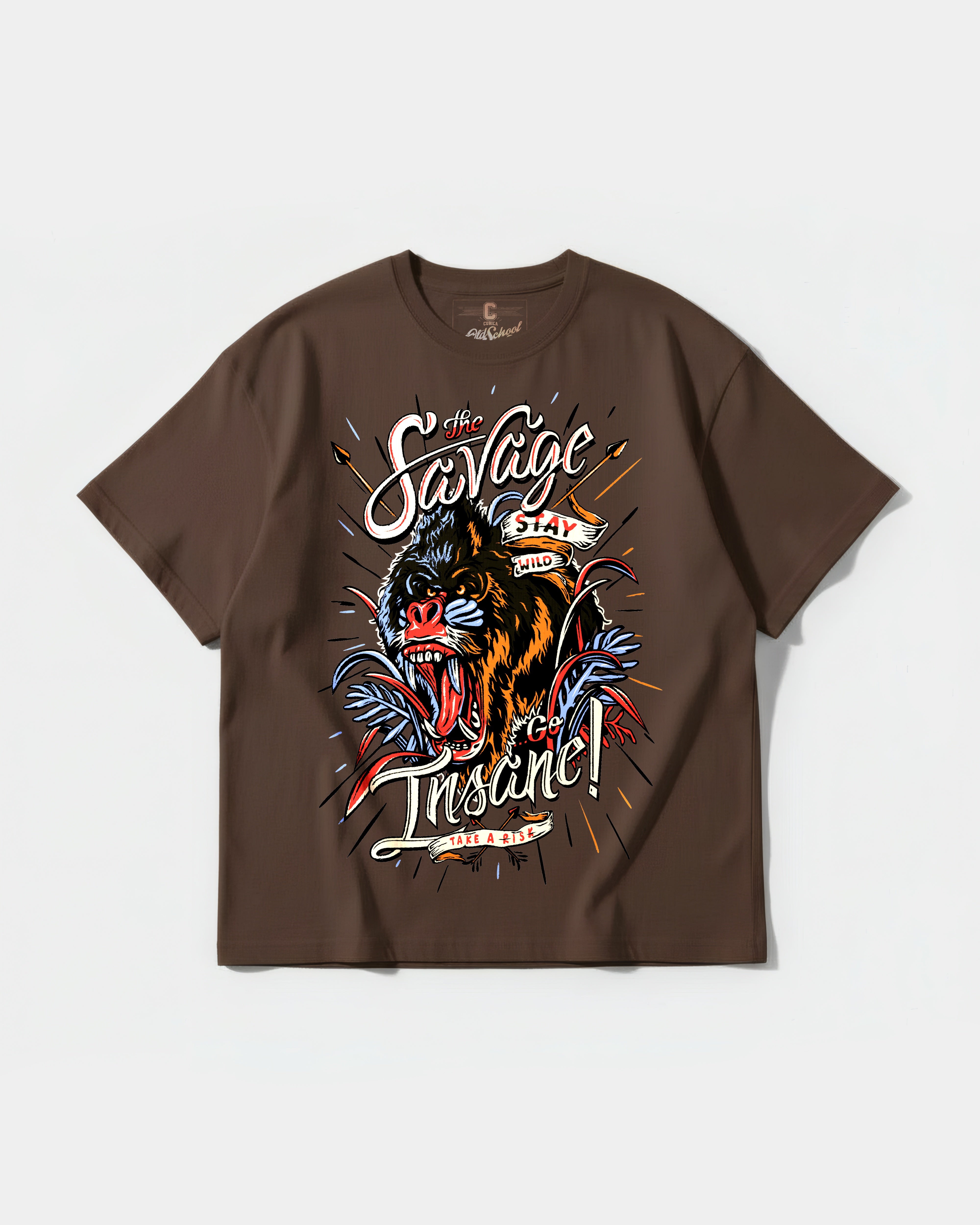 Camiseta The Savage Big Front Oversize Basic Marron
