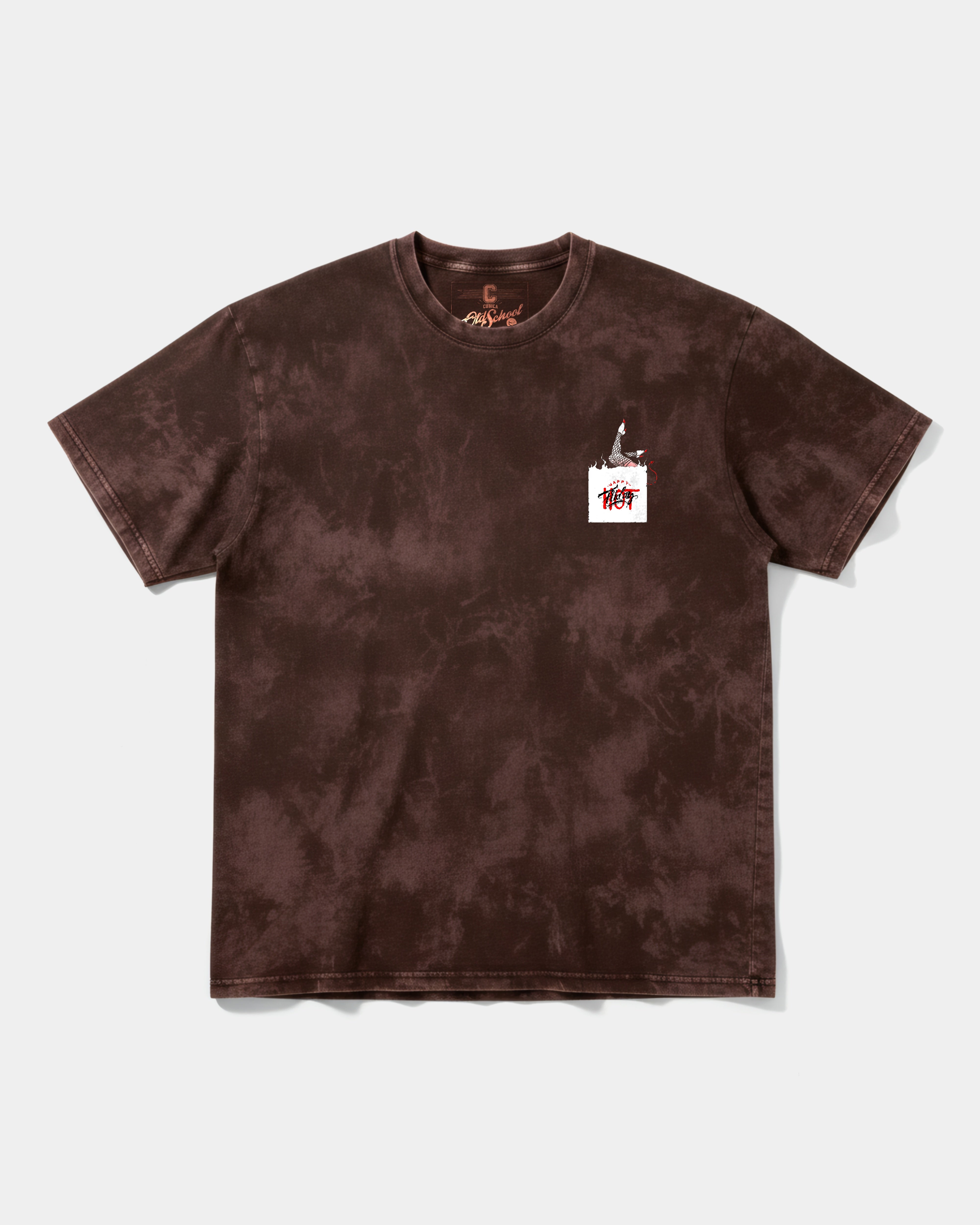 Camiseta Hot Friday White Pocket Front Oversize Acid Marron