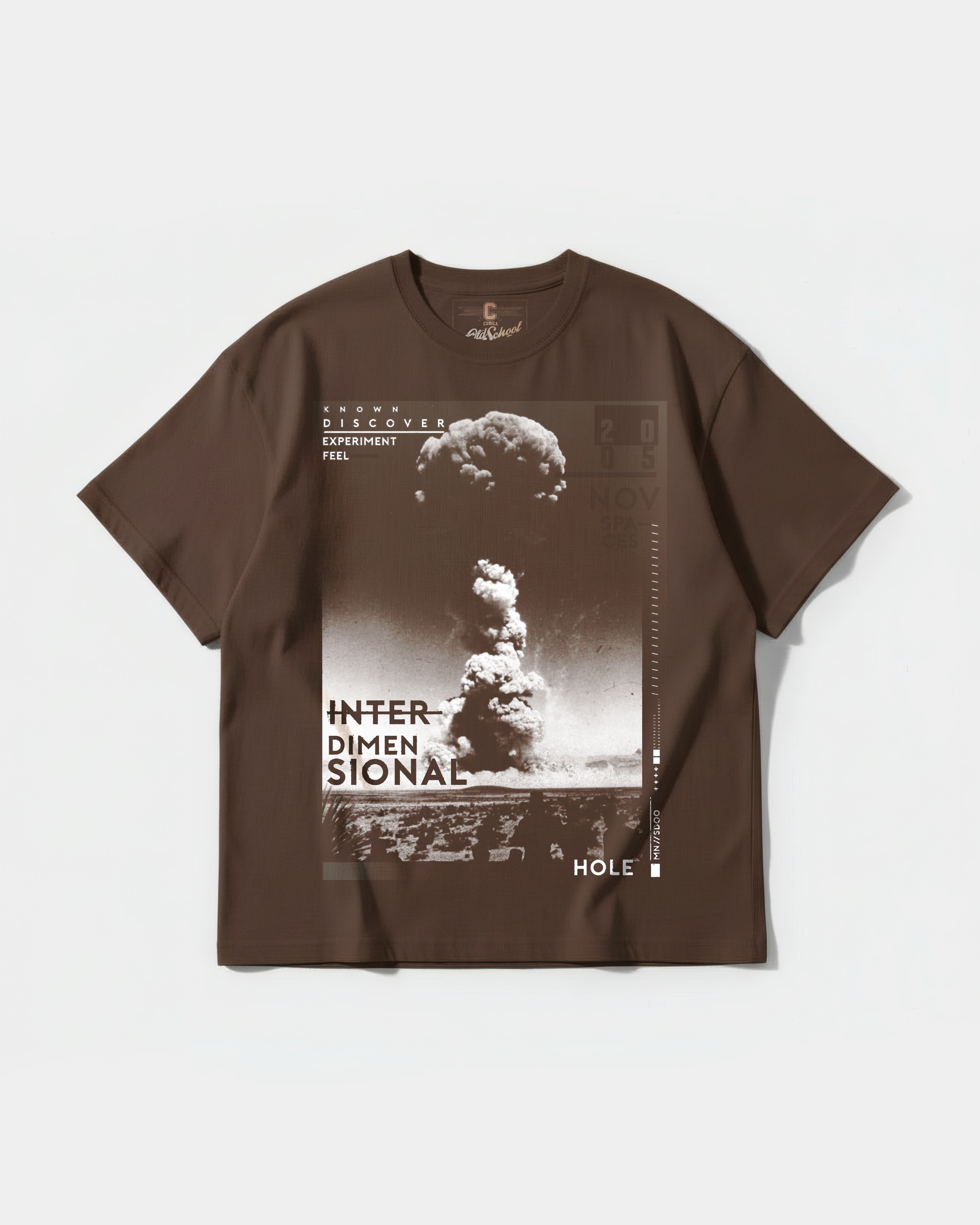 Camiseta Interdimensional Big Front Oversize Basic Marron