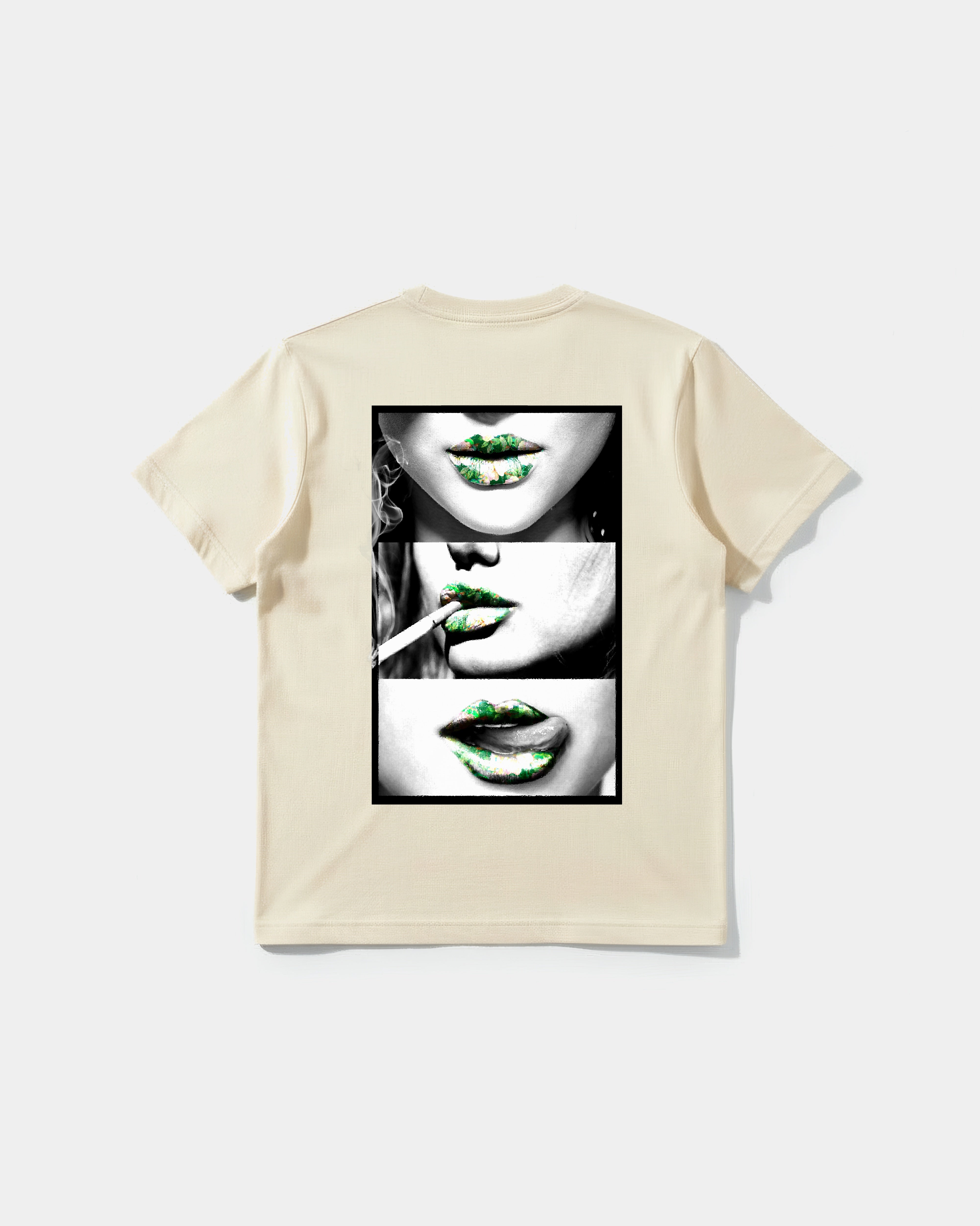 Camiseta Green Kisses Big Back Regular Basic Beige