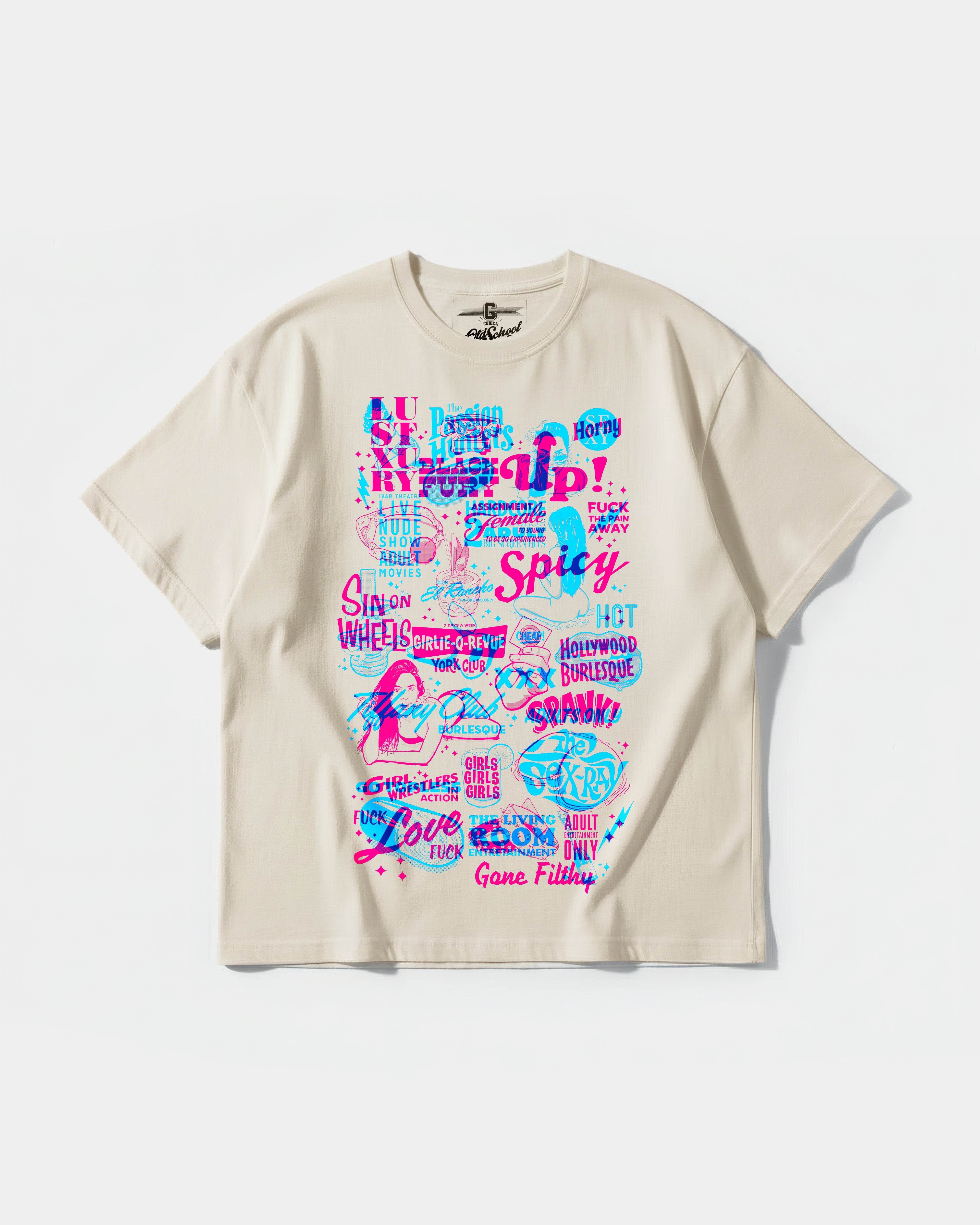 Camiseta Spicy Girl Big Front Oversize Basic Beige