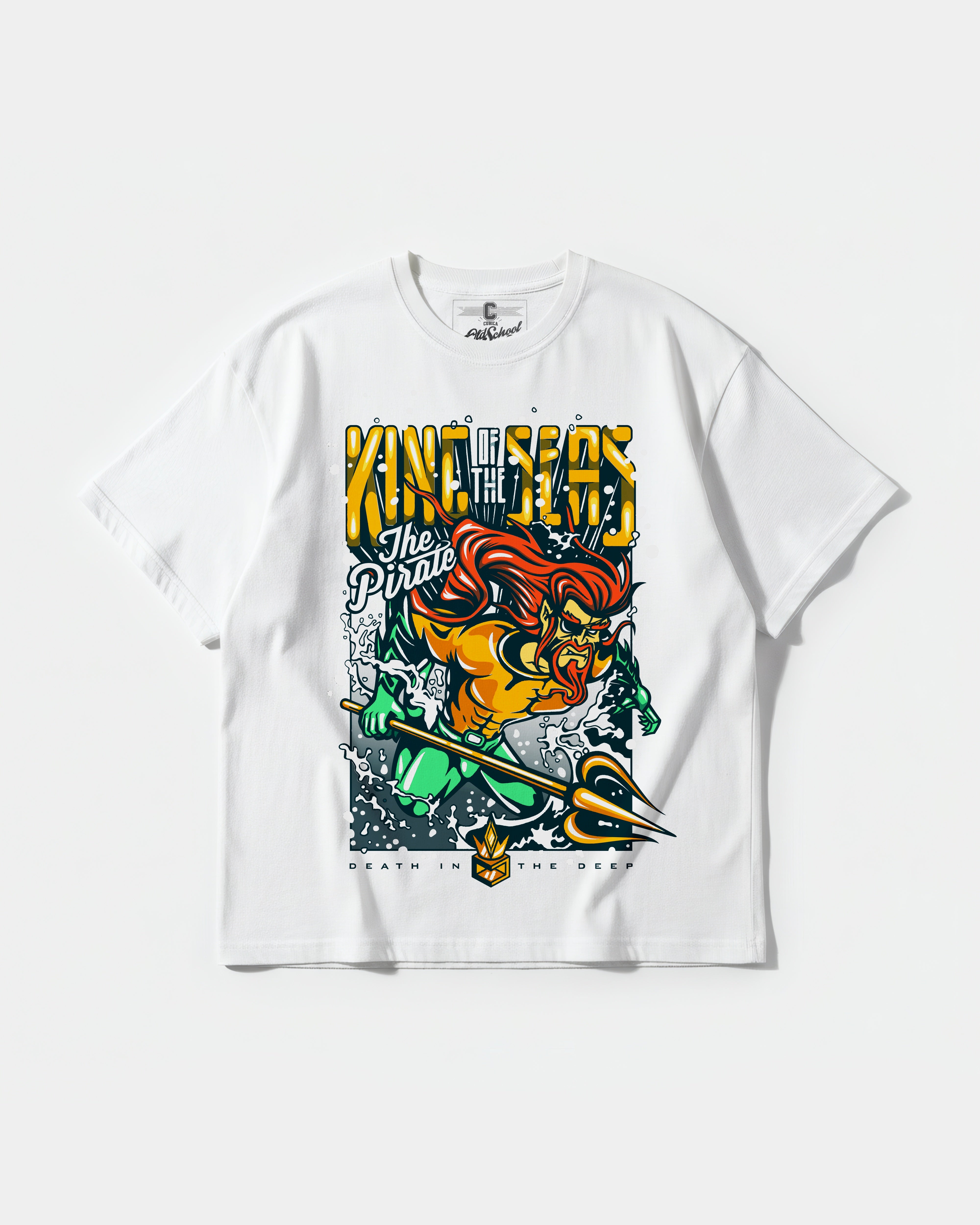 Camiseta King Of Seas Big Front Oversize Basic Blanco