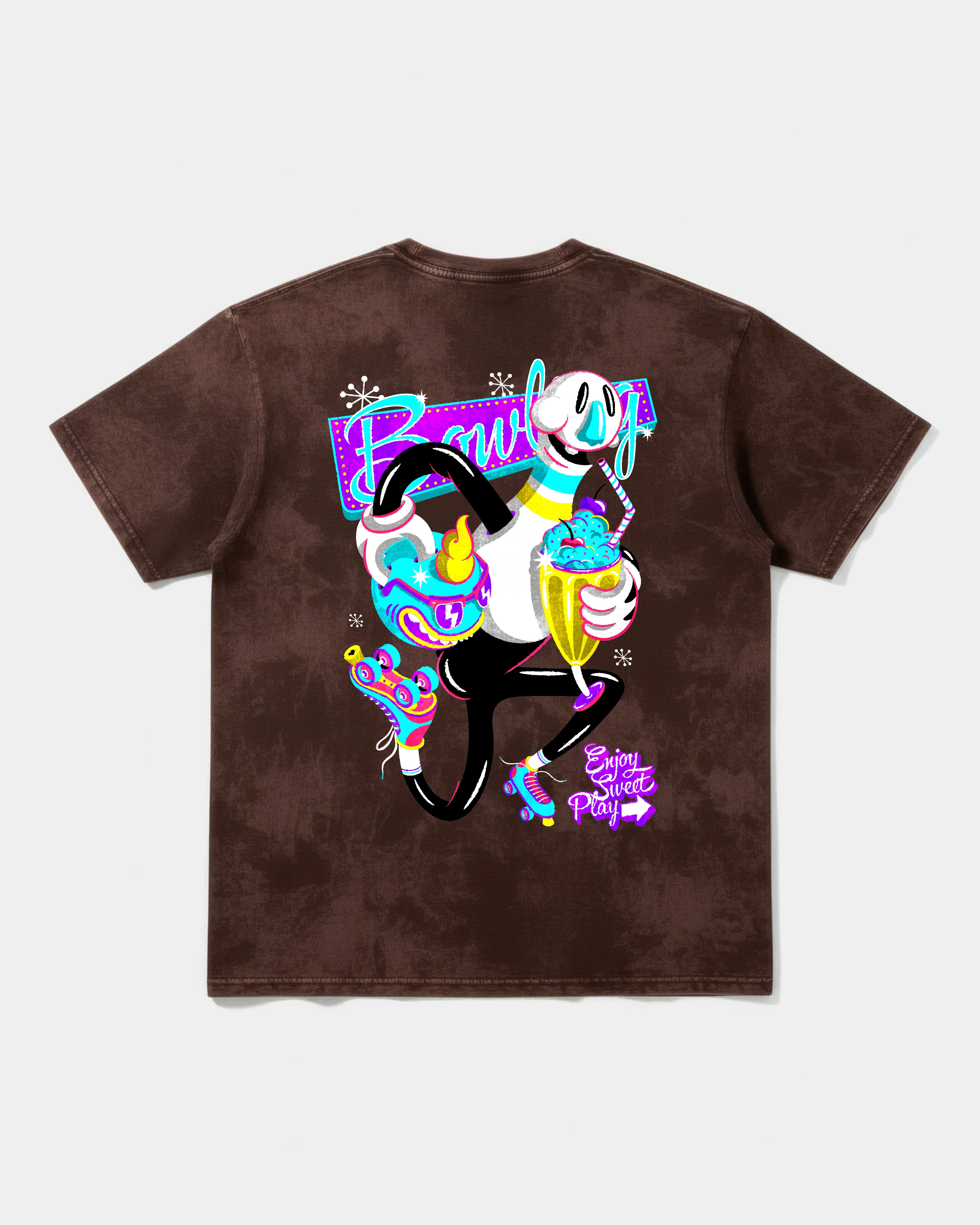Camiseta Enjoy Sweet Play Big Back Oversize Acid Marron