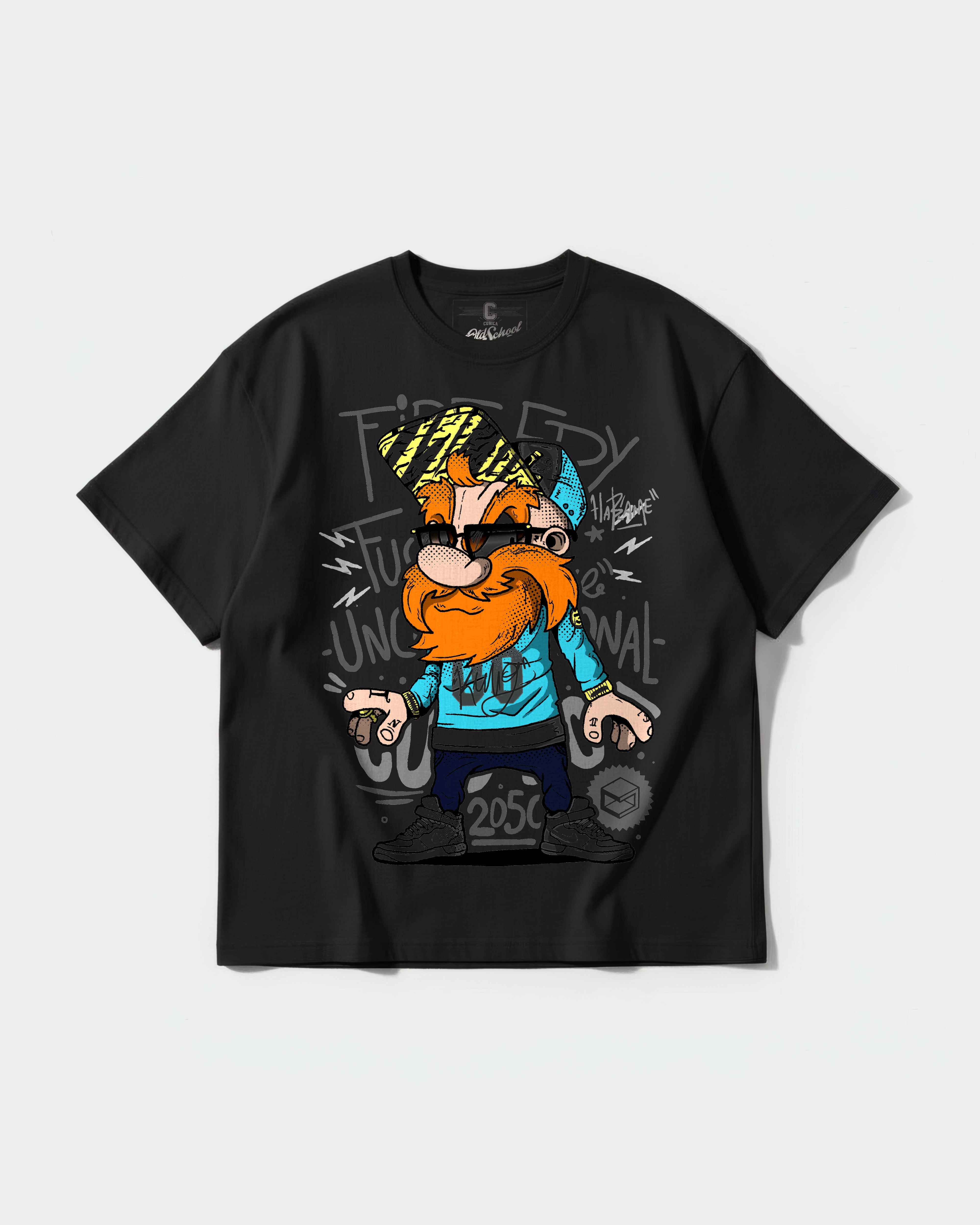 Camiseta Tio Sam White Big Front Oversize Basic Negro
