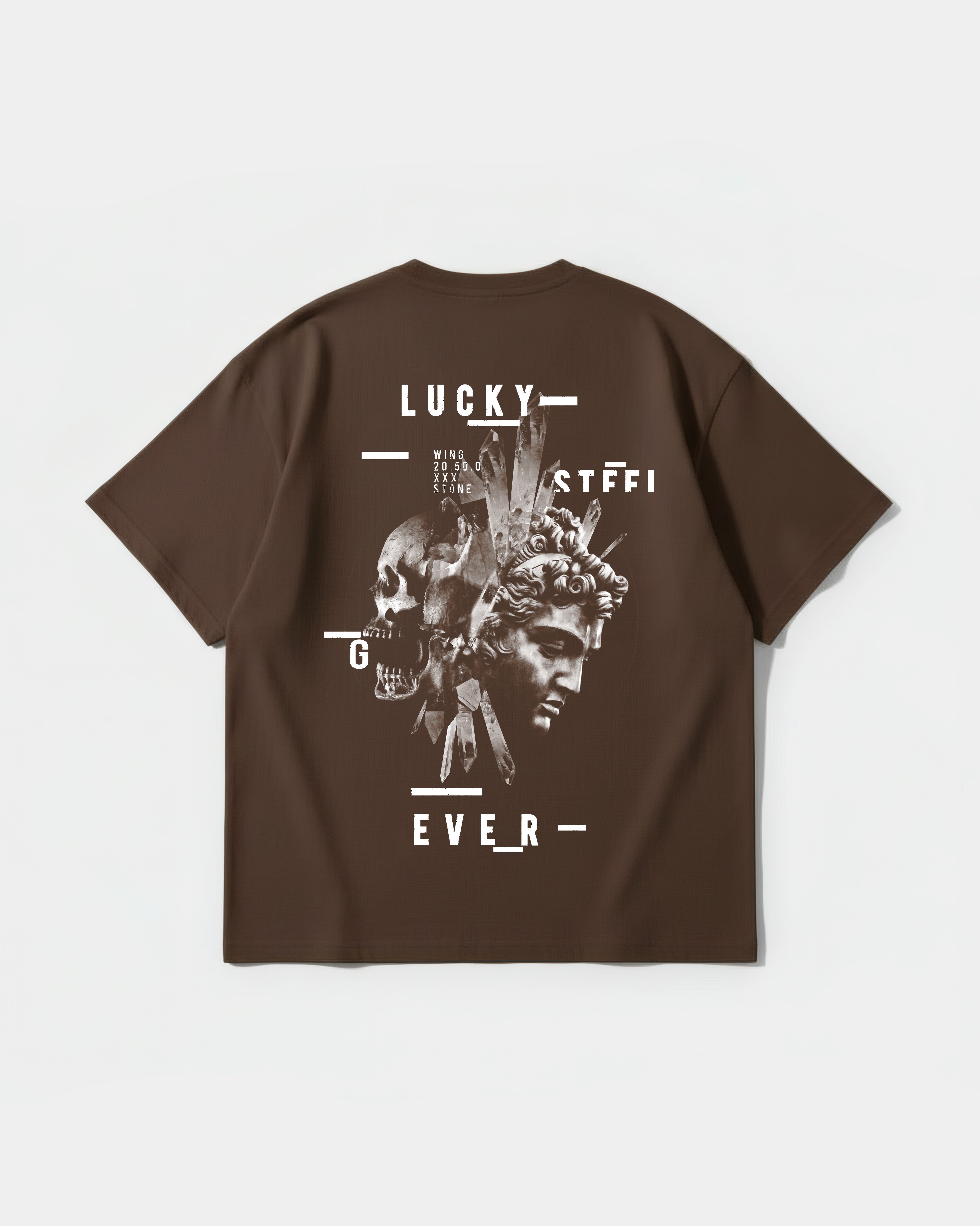 Camiseta Lucky Big Back Oversize Basic Marron