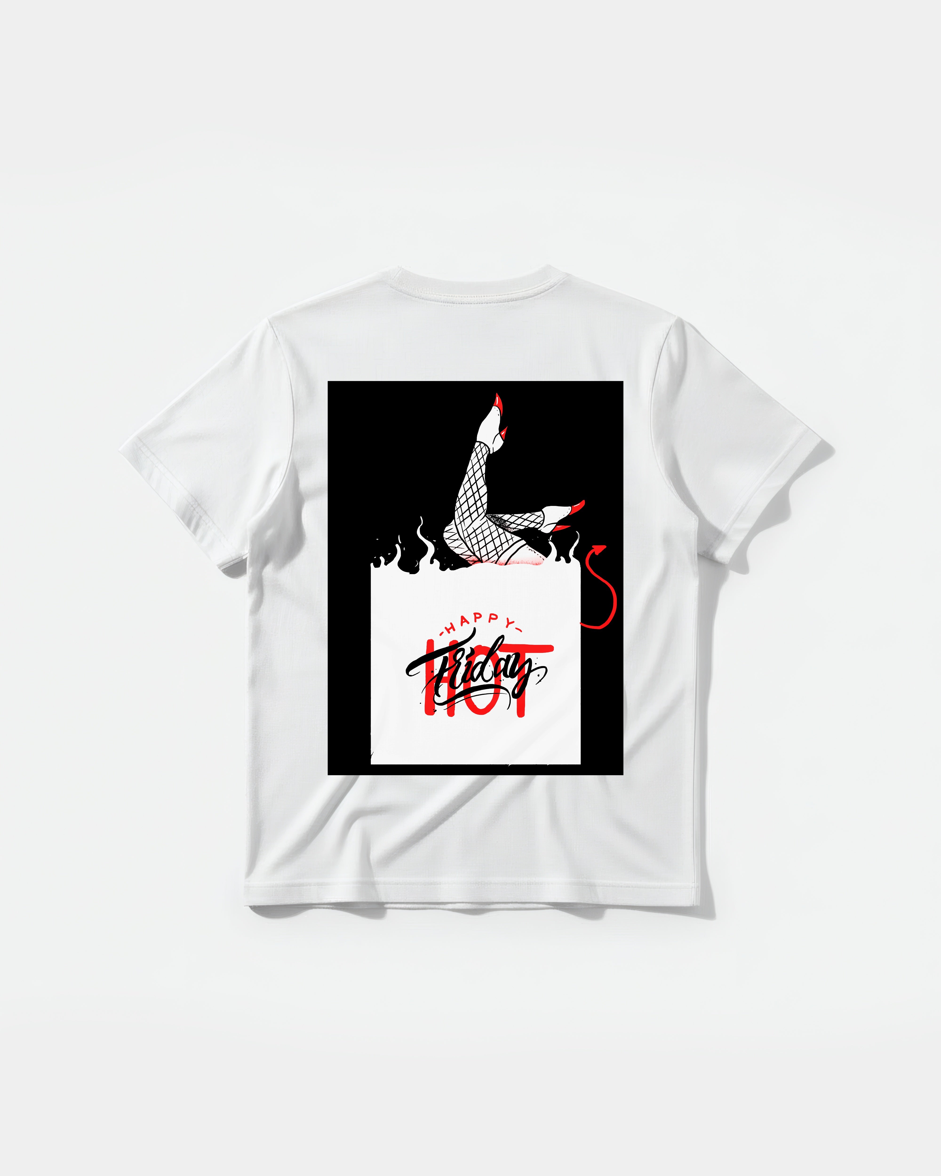 Camiseta Hot Friday White Big Back Regular Basic Blanco