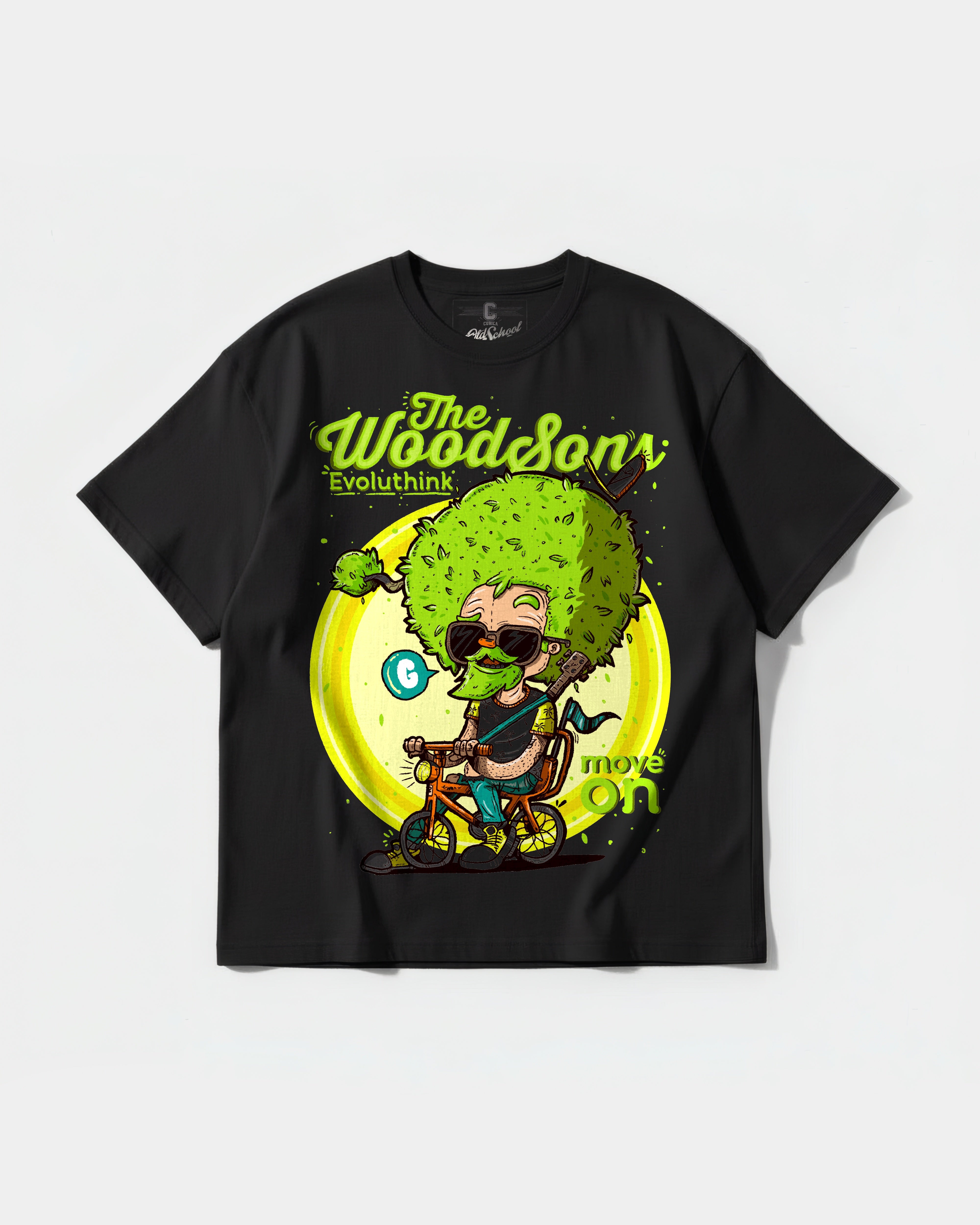 Camiseta The Woodsons White Big Front Oversize Basic Negro
