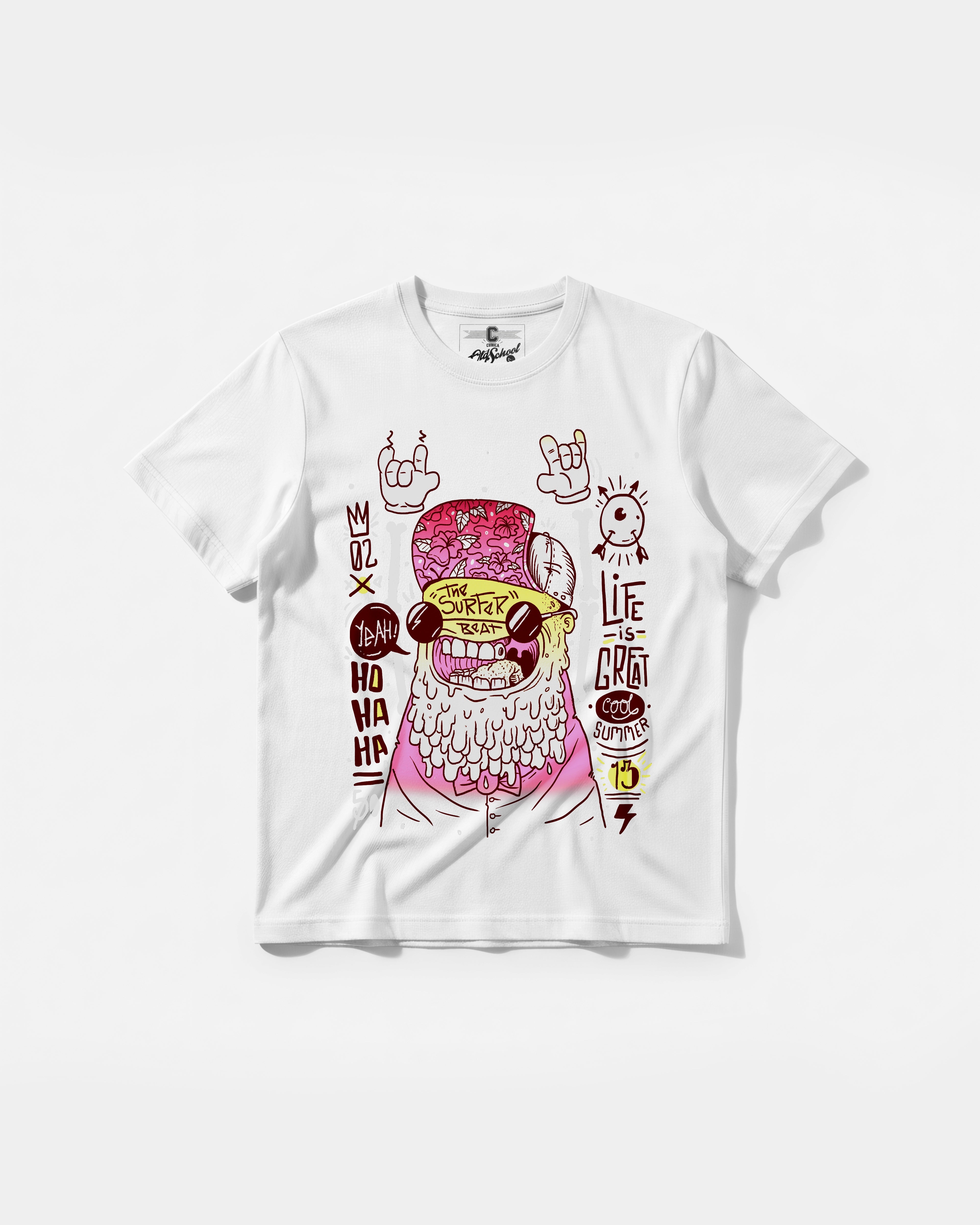 Camiseta The Surfer Beat Big Front Regular Basic Blanco