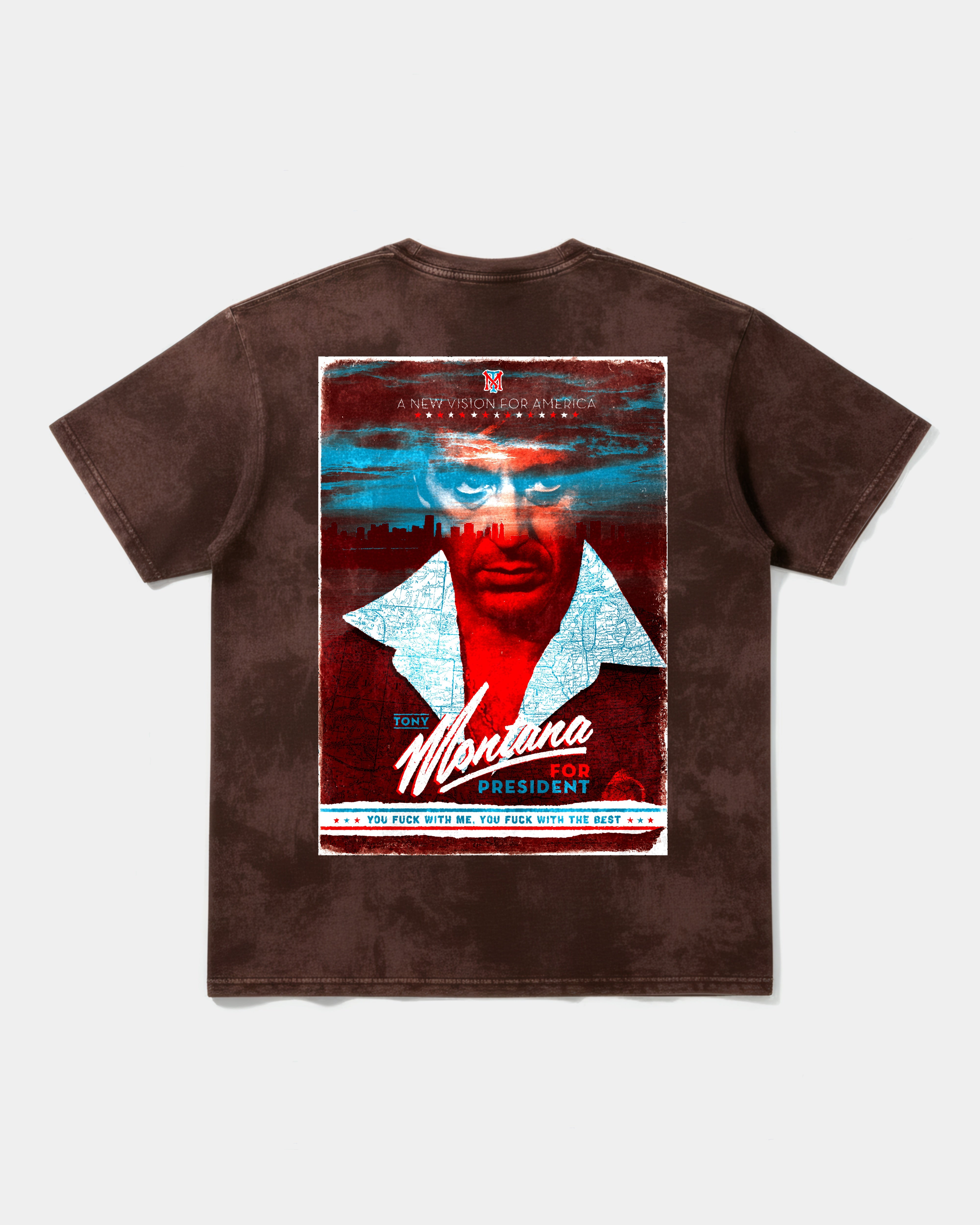 Camiseta Tony Montana Big Back Oversize Acid Marron