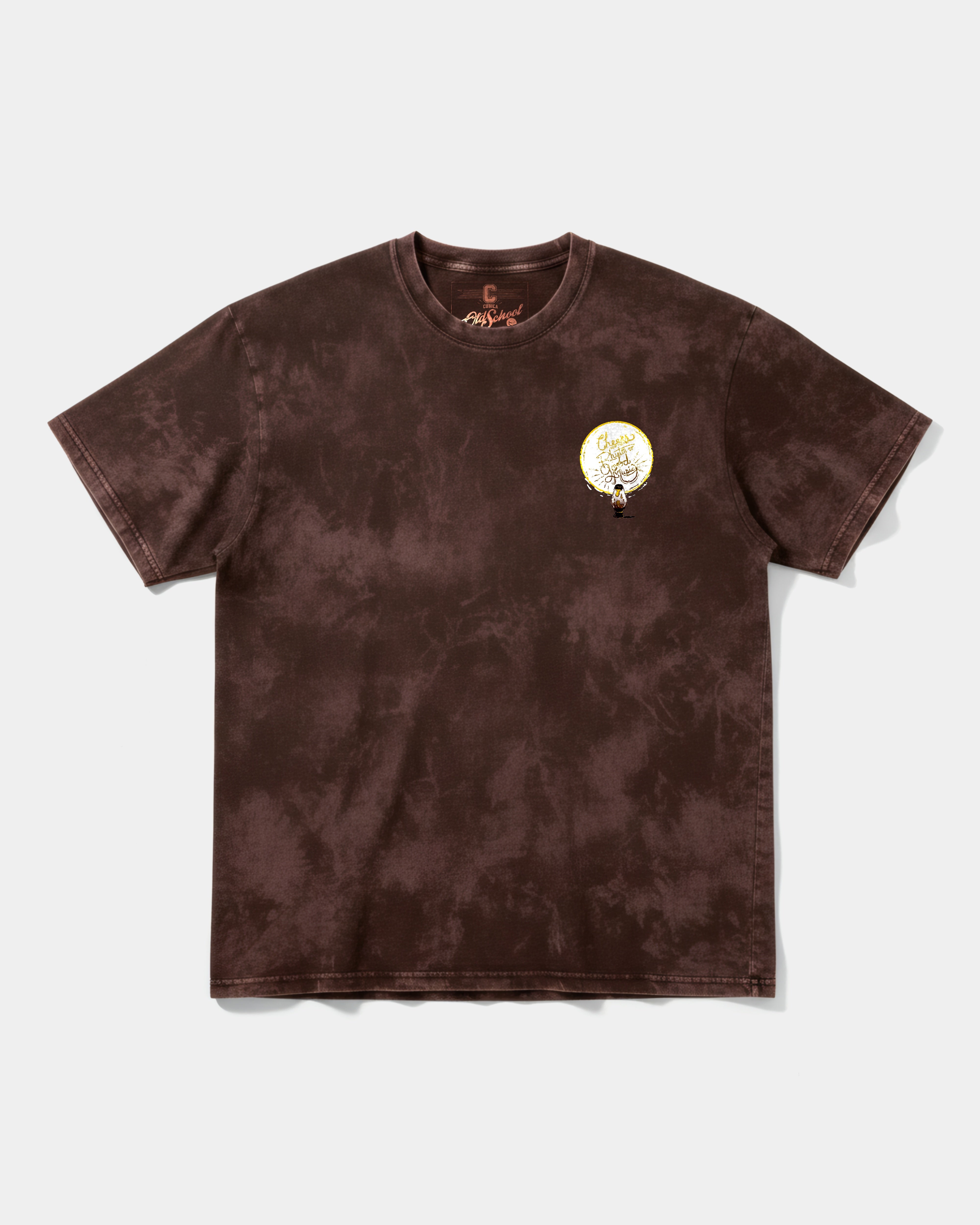 Camiseta Cheers Good Music Pocket Front Oversize Acid Marron