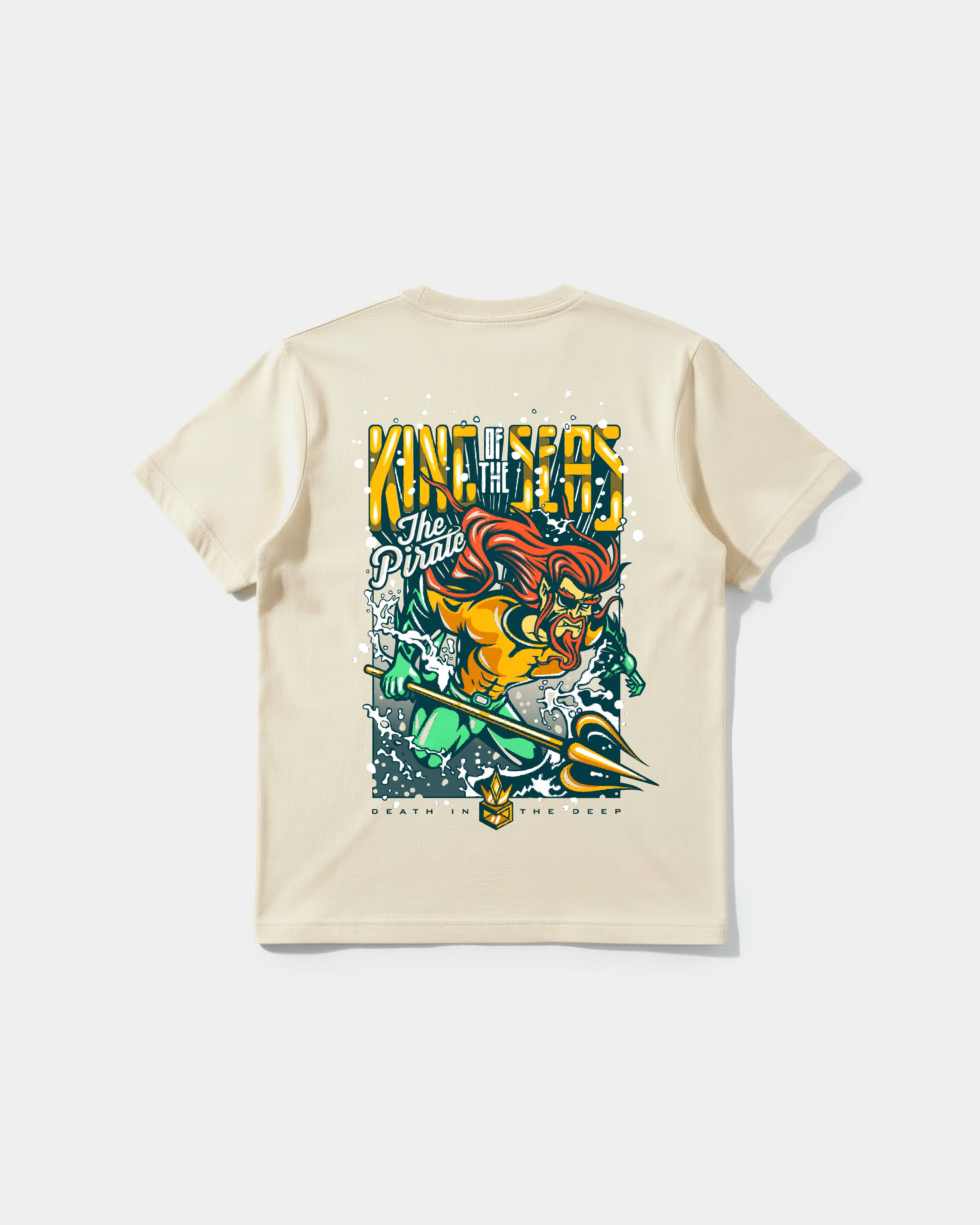 Camiseta King Of Seas Big Back Regular Basic Beige