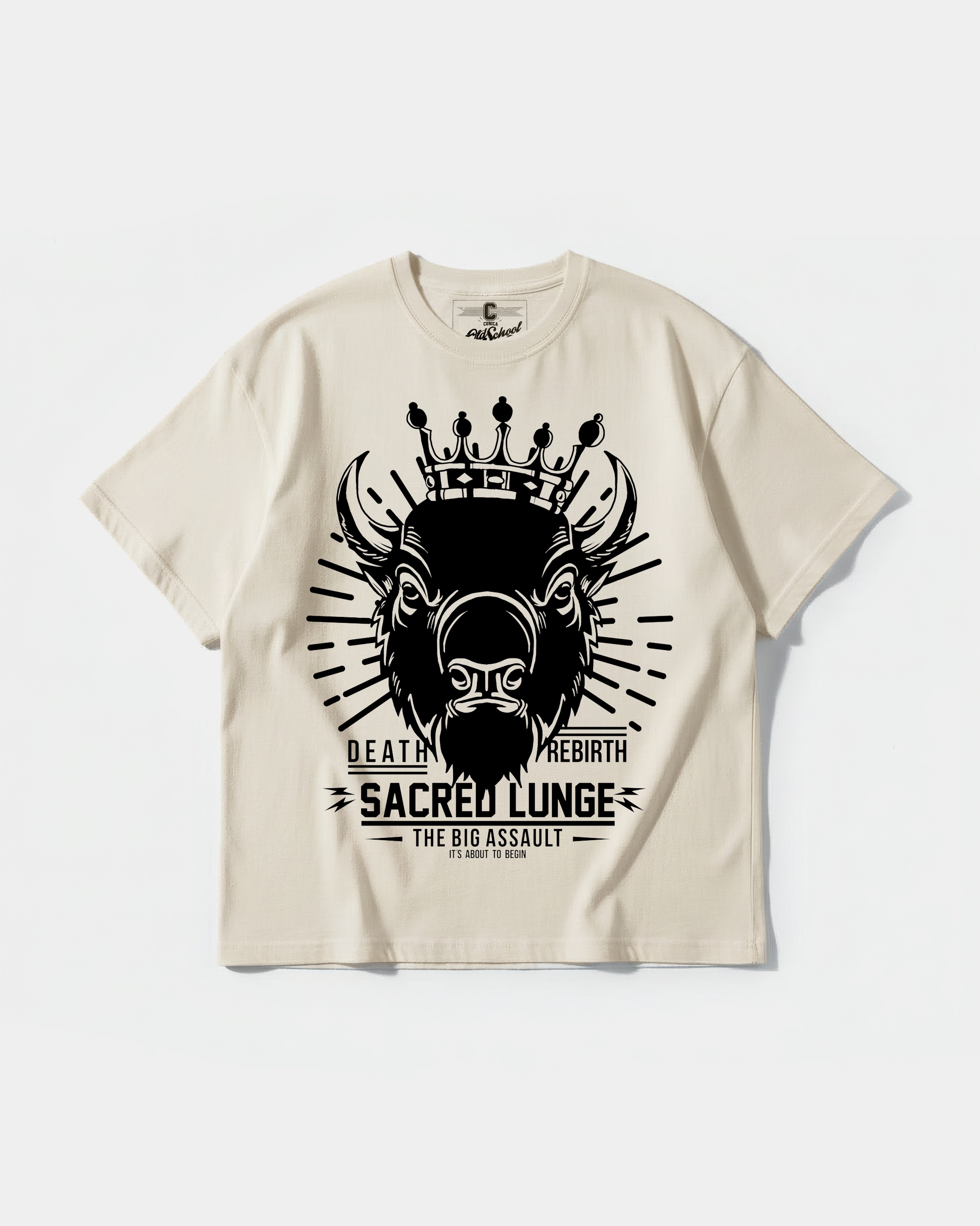 Camiseta Sacred Lunge Big Front Oversize Basic Beige