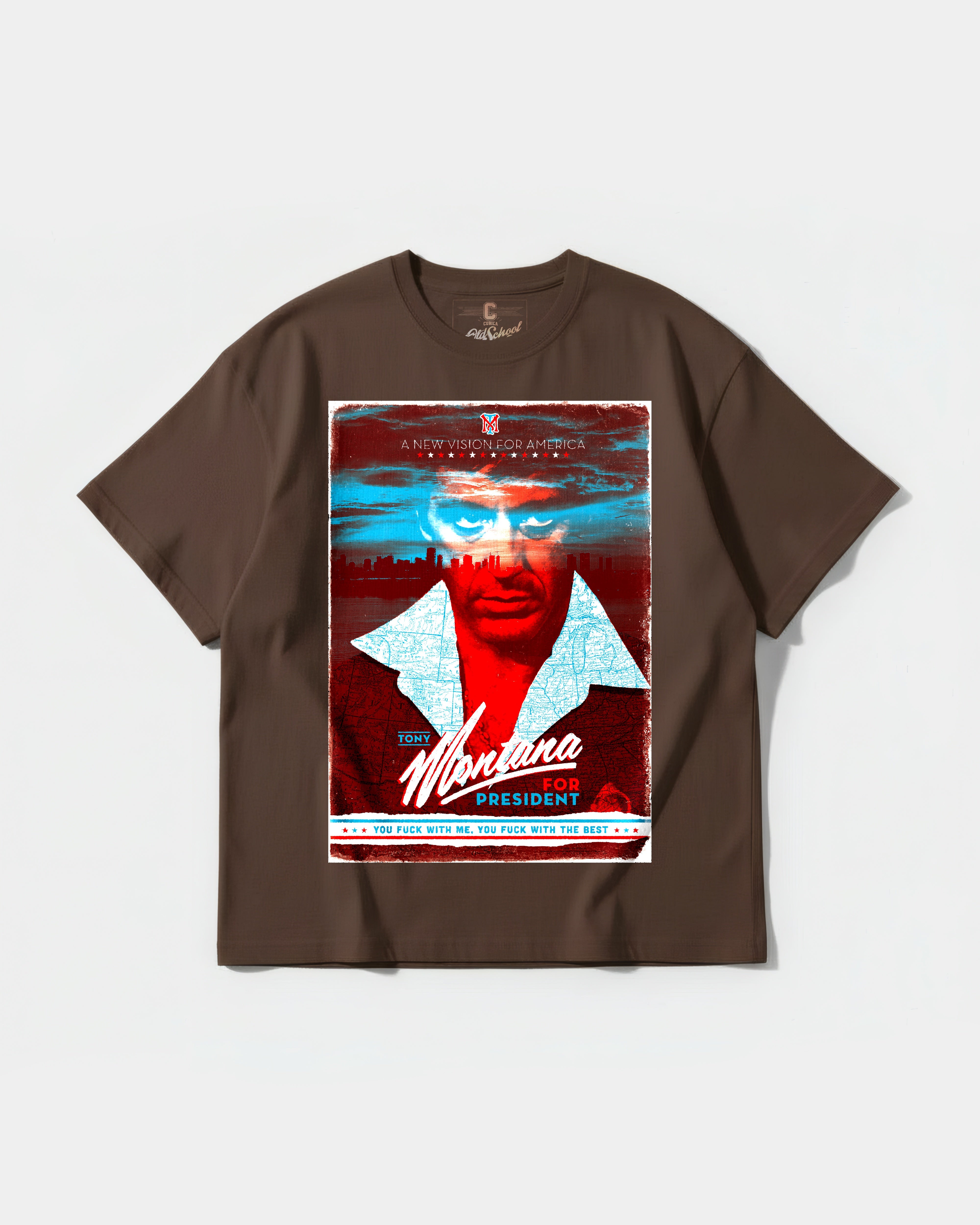 Camiseta Tony Montana Big Front Oversize Basic Marron