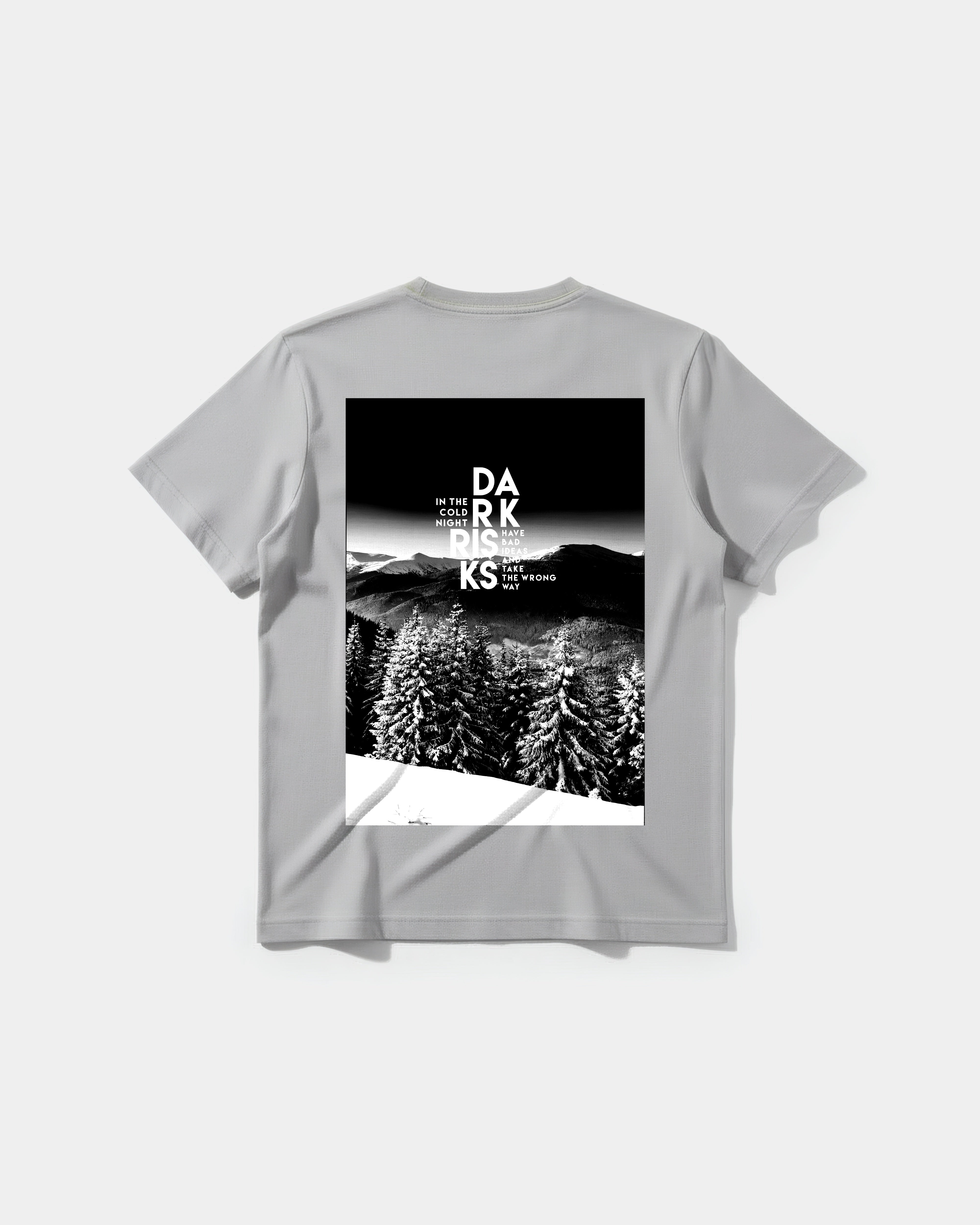 Camiseta Dark Risk White Big Back Regular Basic Gris
