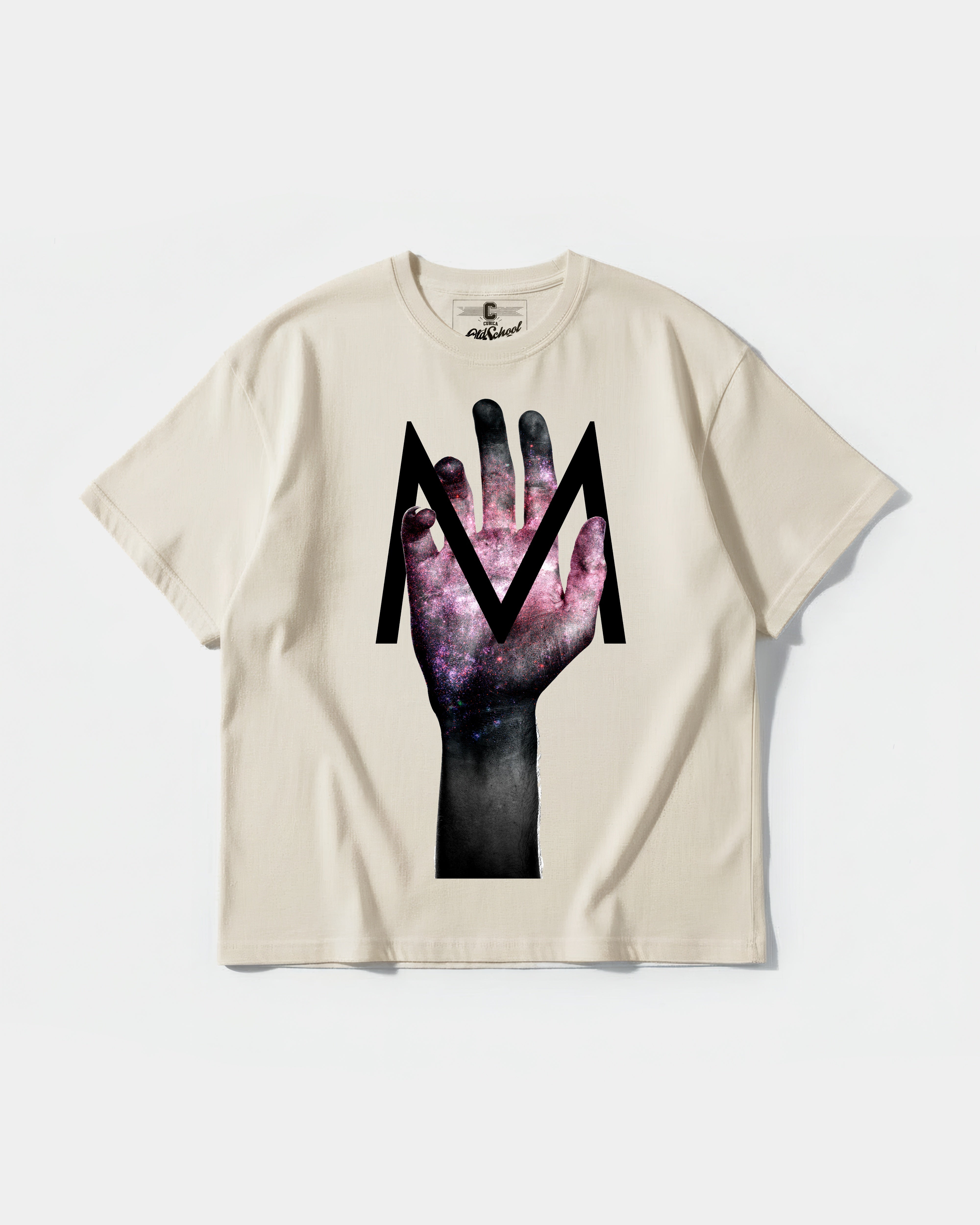 Camiseta Hands M Big Front Oversize Basic Beige