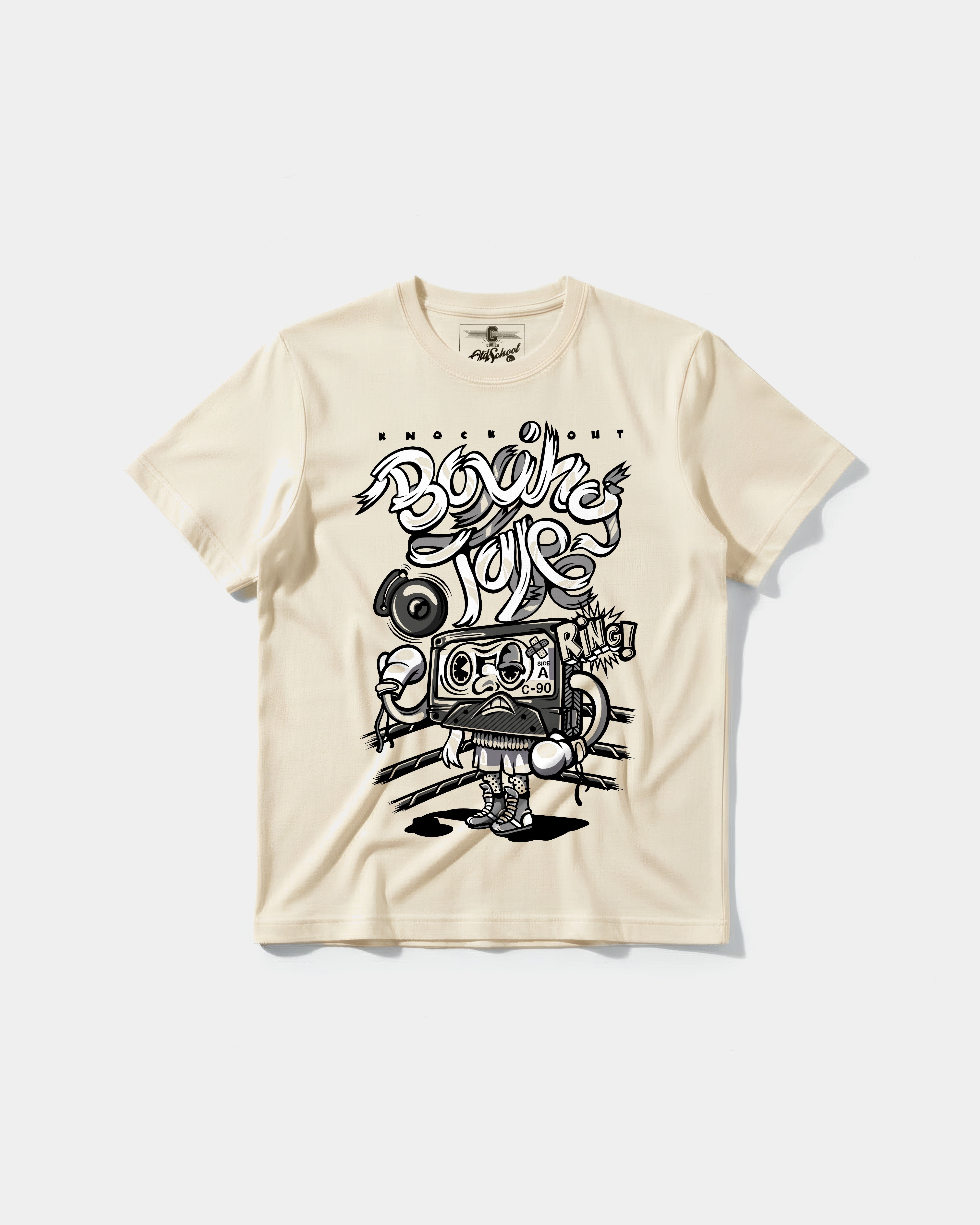 Camiseta Knockout Big Front Regular Basic Beige