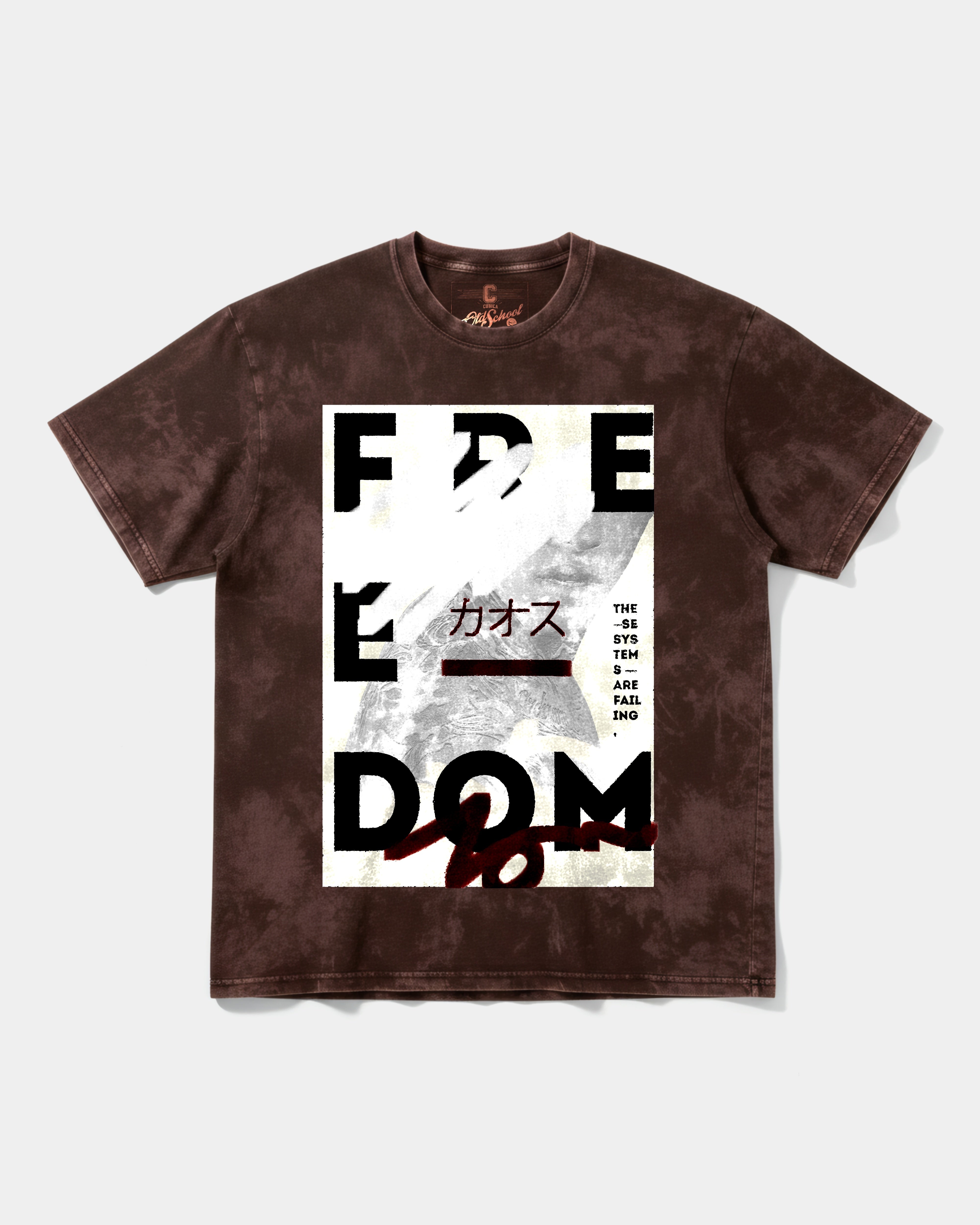 Camiseta Freedom Big Front Oversize Acid Marron