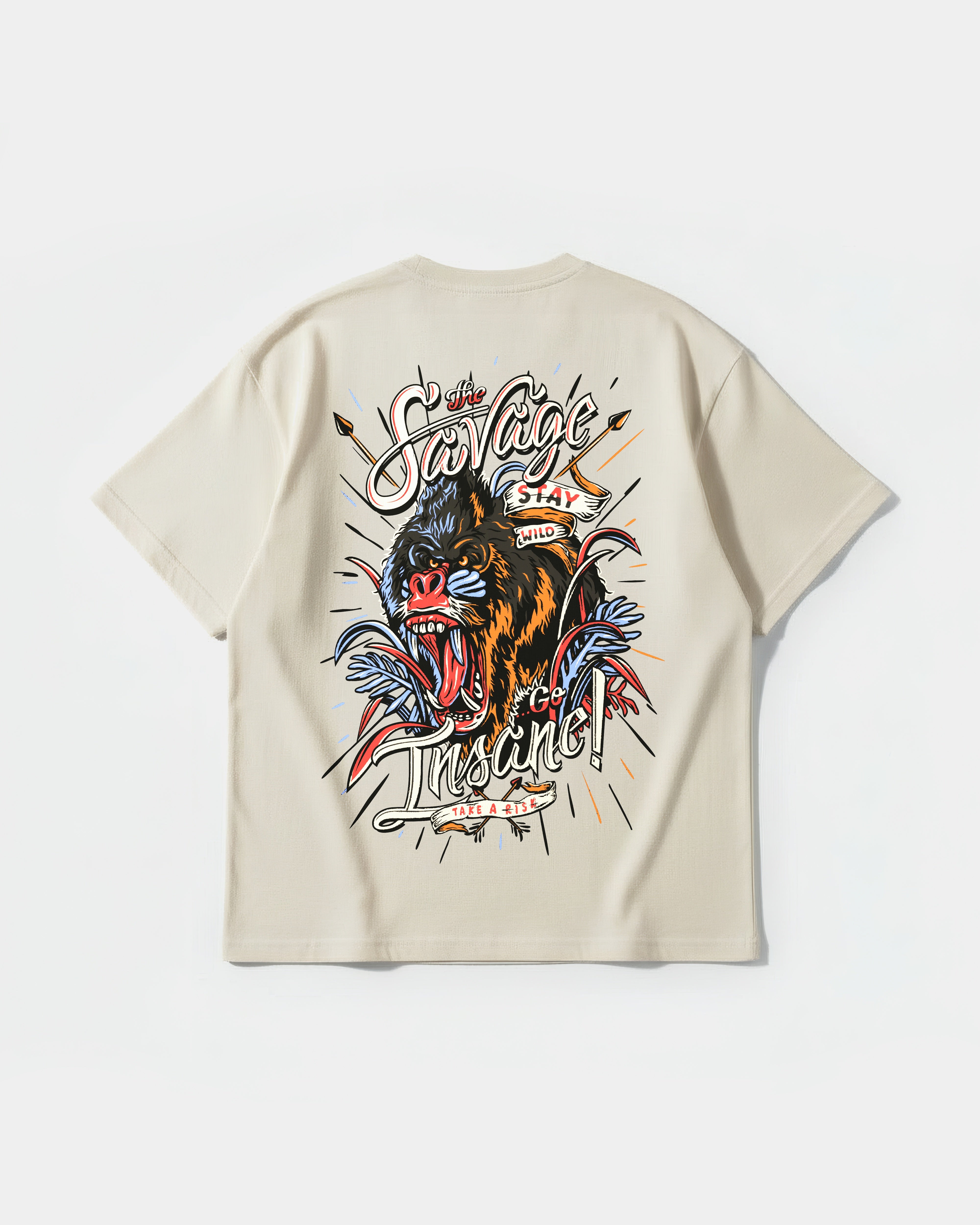 Camiseta The Savage Big Back Oversize Basic Beige
