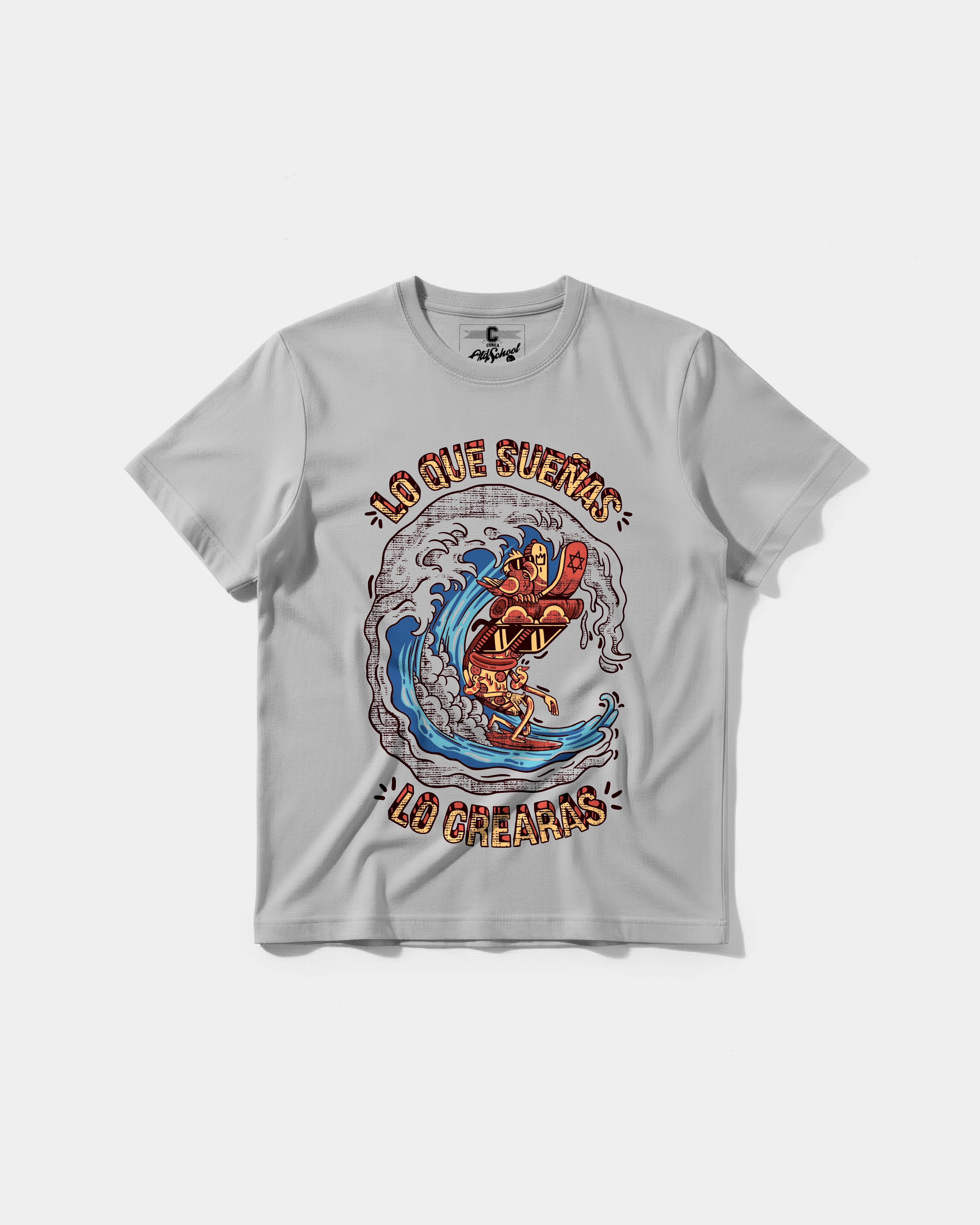 Camiseta Pizza Surf Big Front Regular Basic Gris