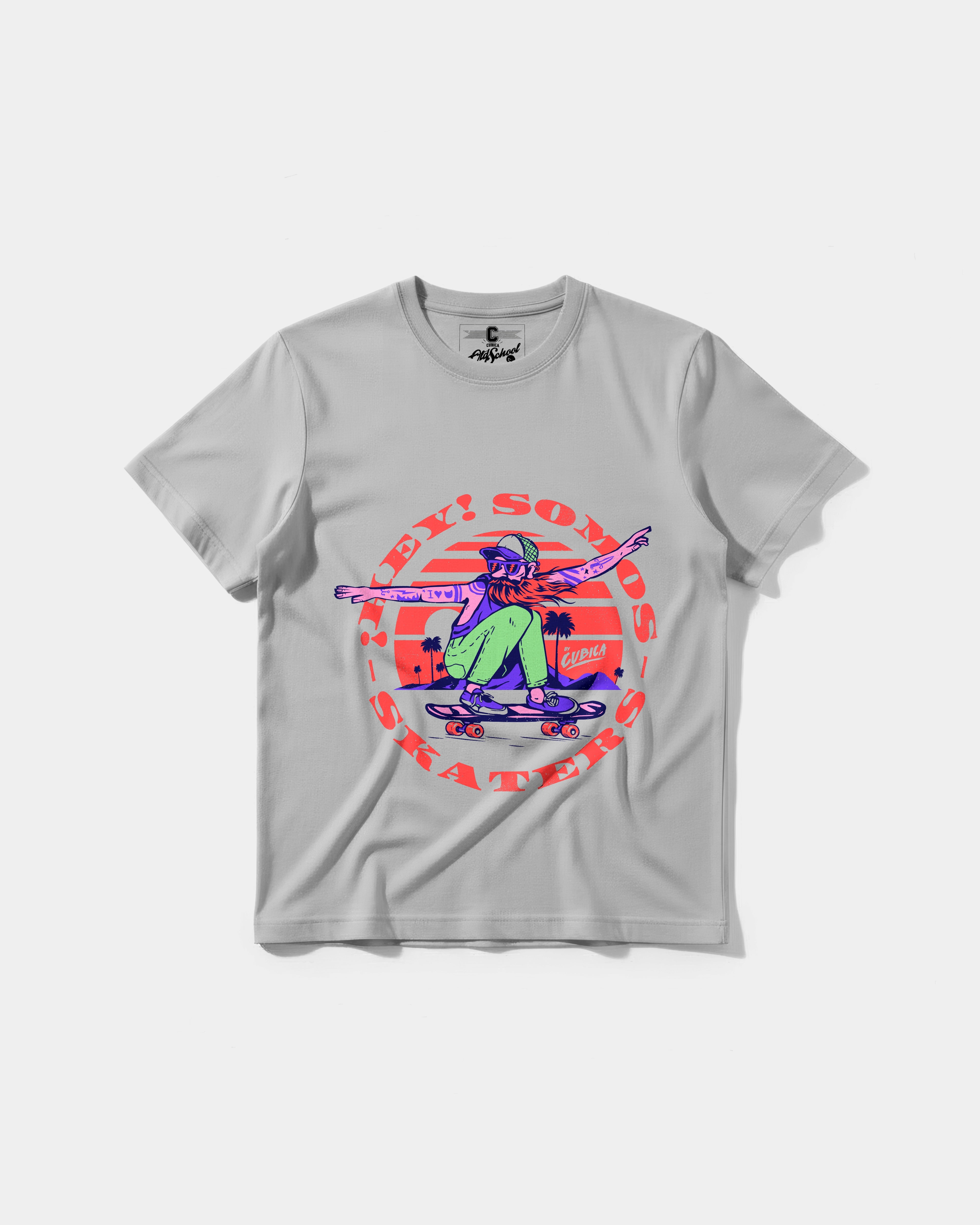 Camiseta Somos Skaters Big Front Regular Basic Gris